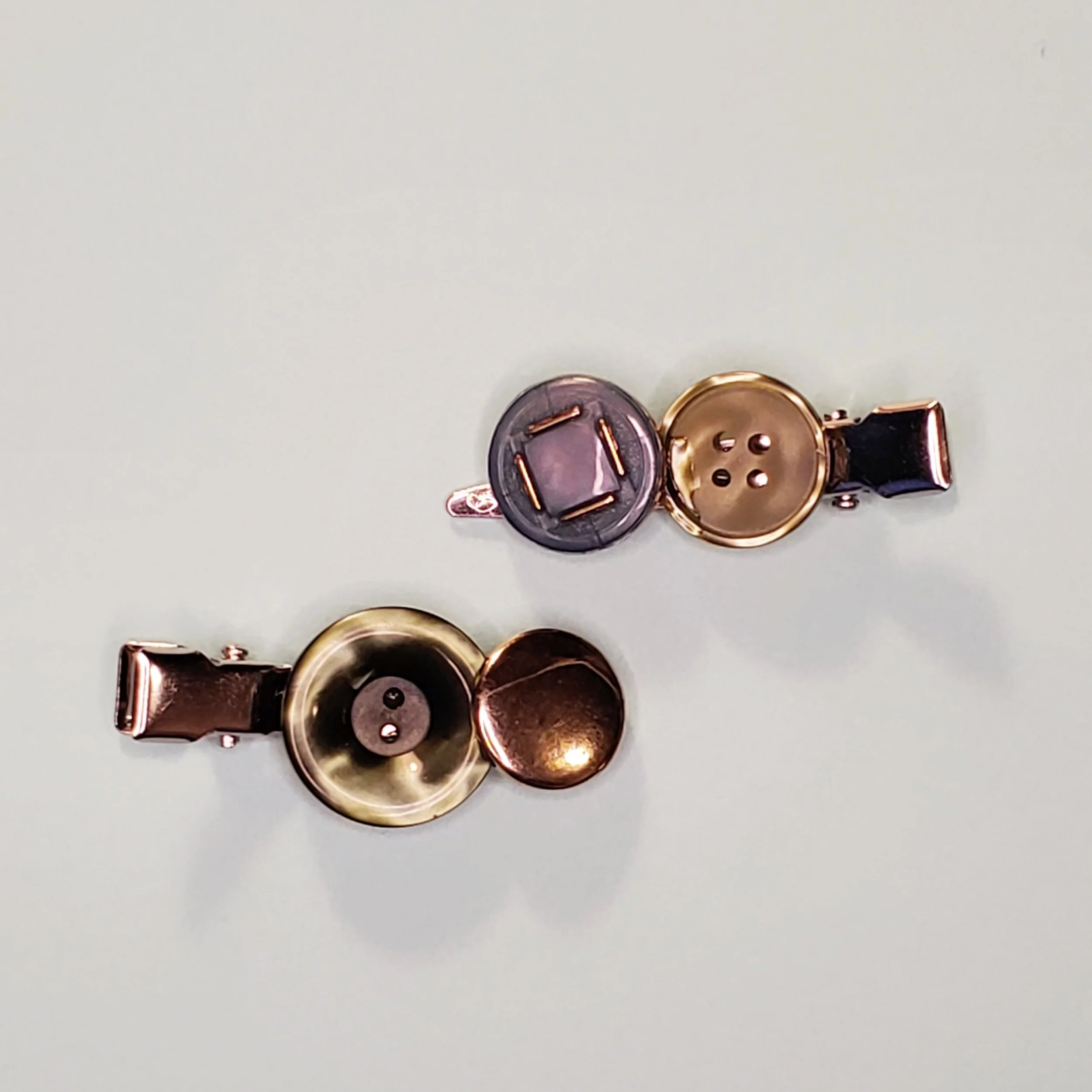 Dark Green Button Hairclips