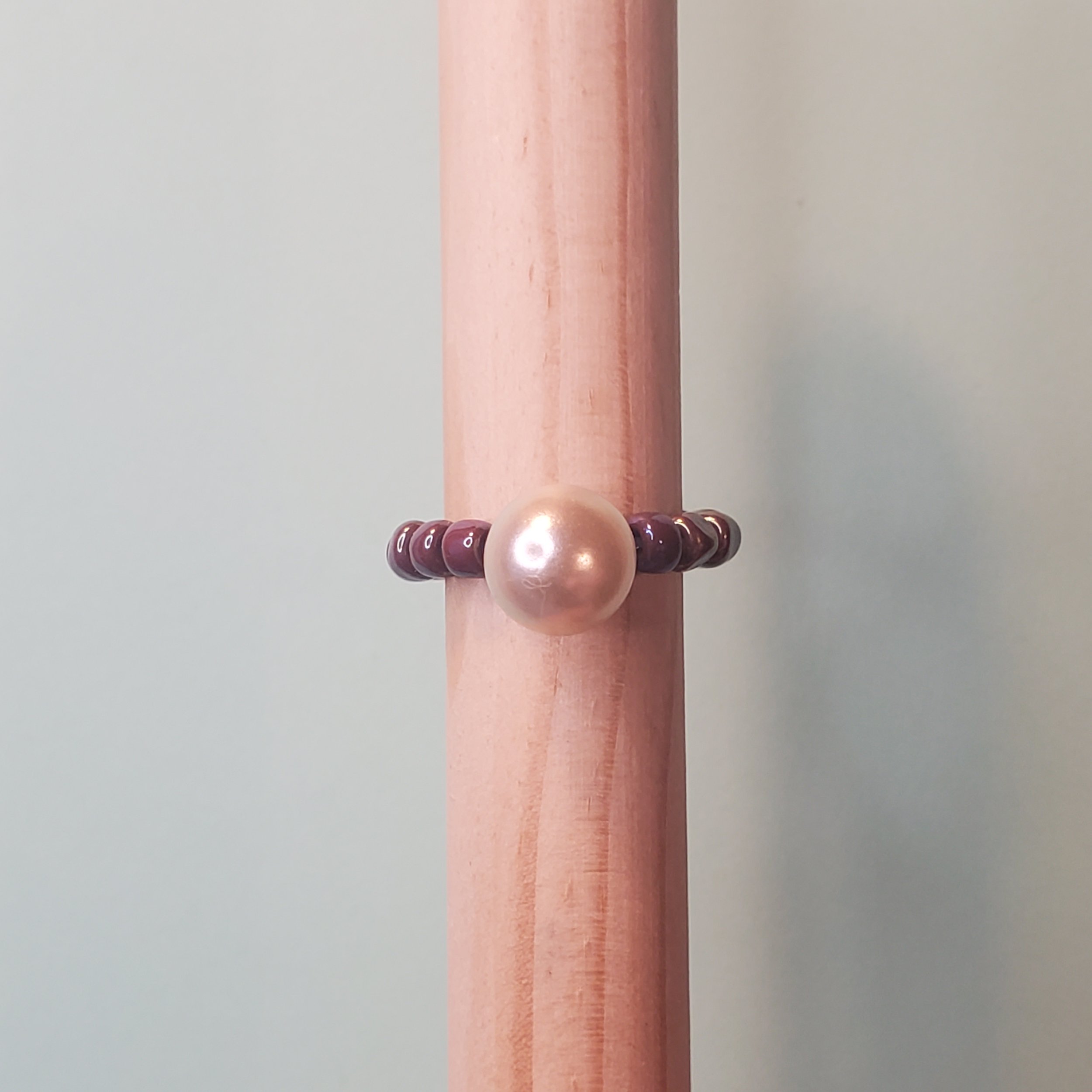Pearly Button Beaded Ring