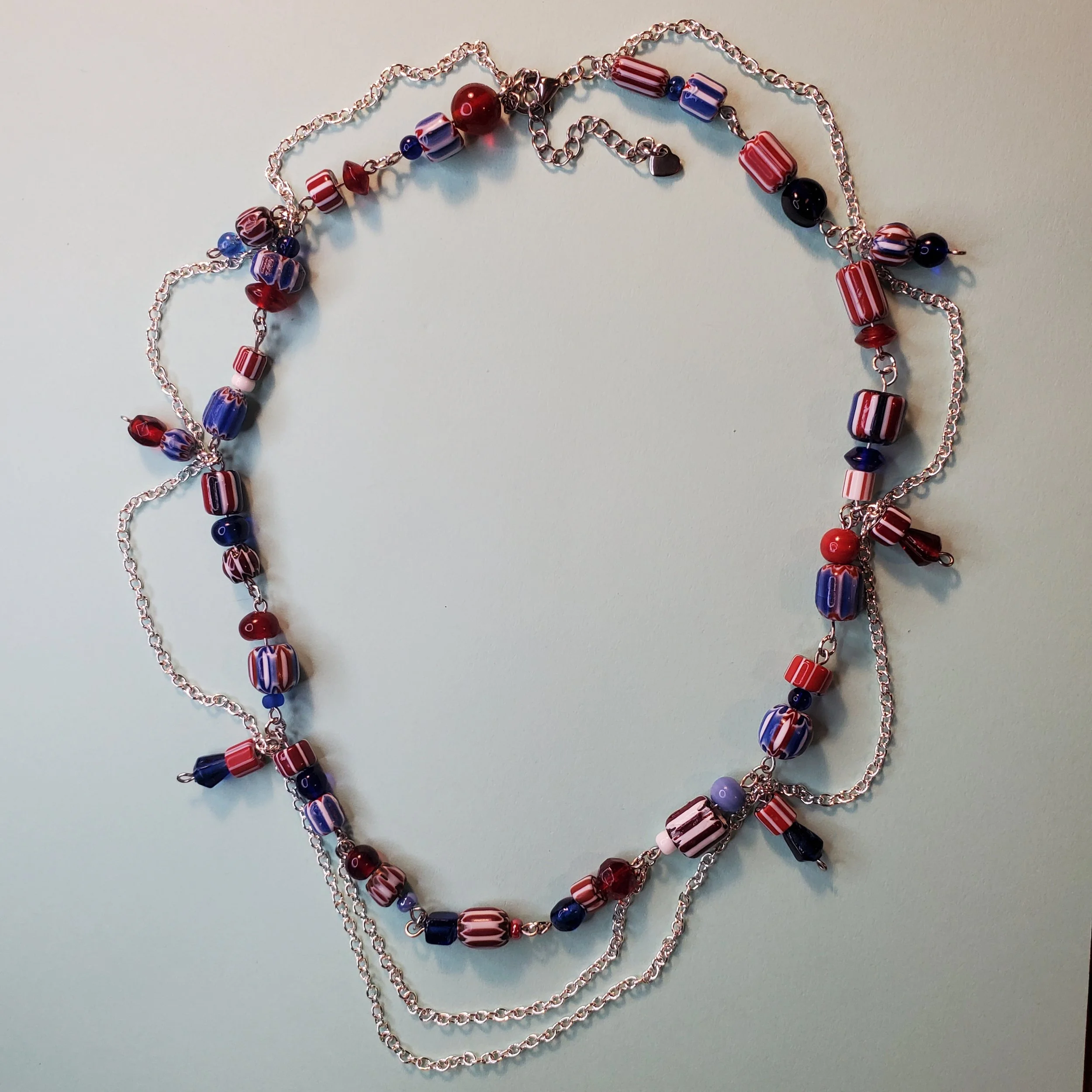 Red and Blue Clown Necklace