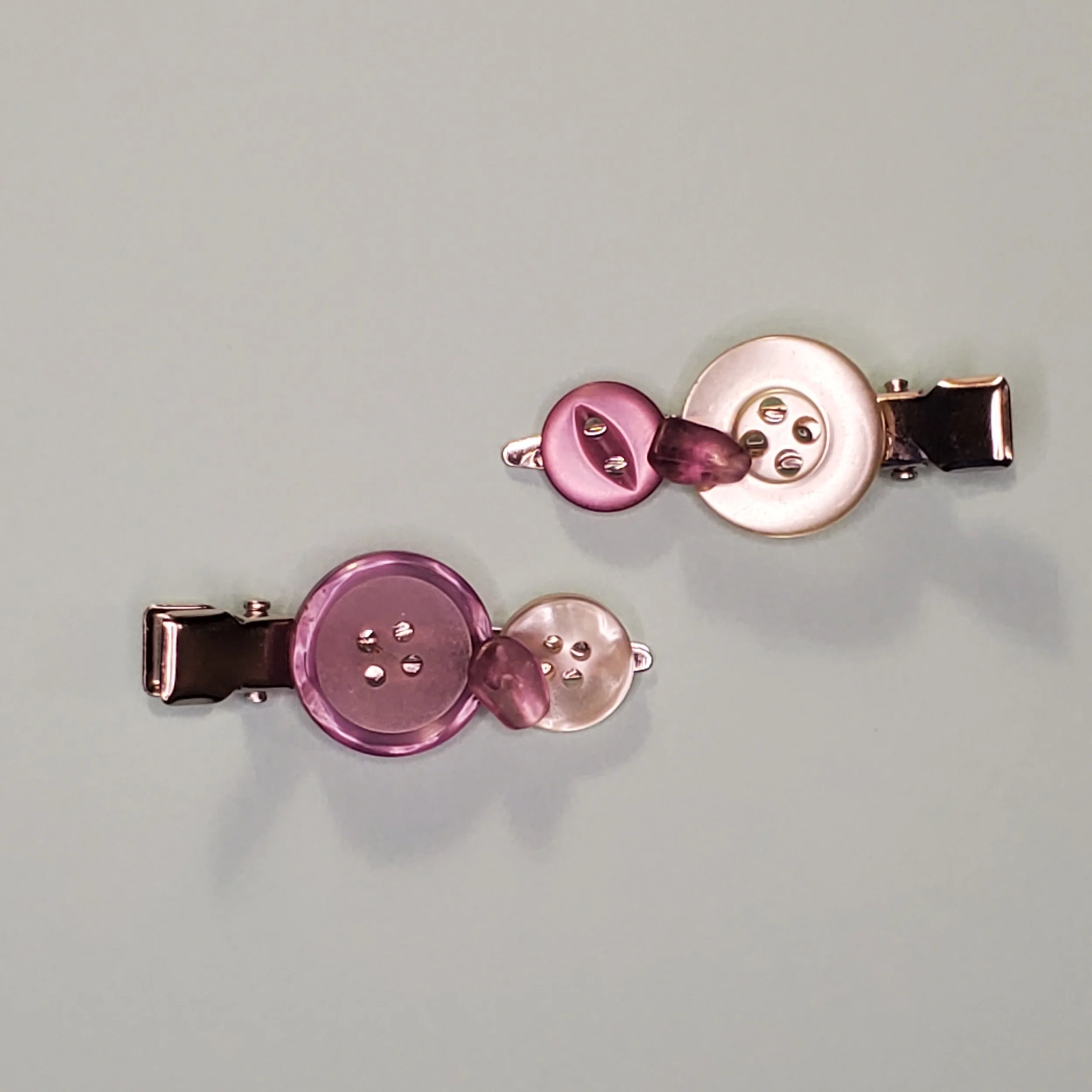 Vintage Purple Button Hairclips