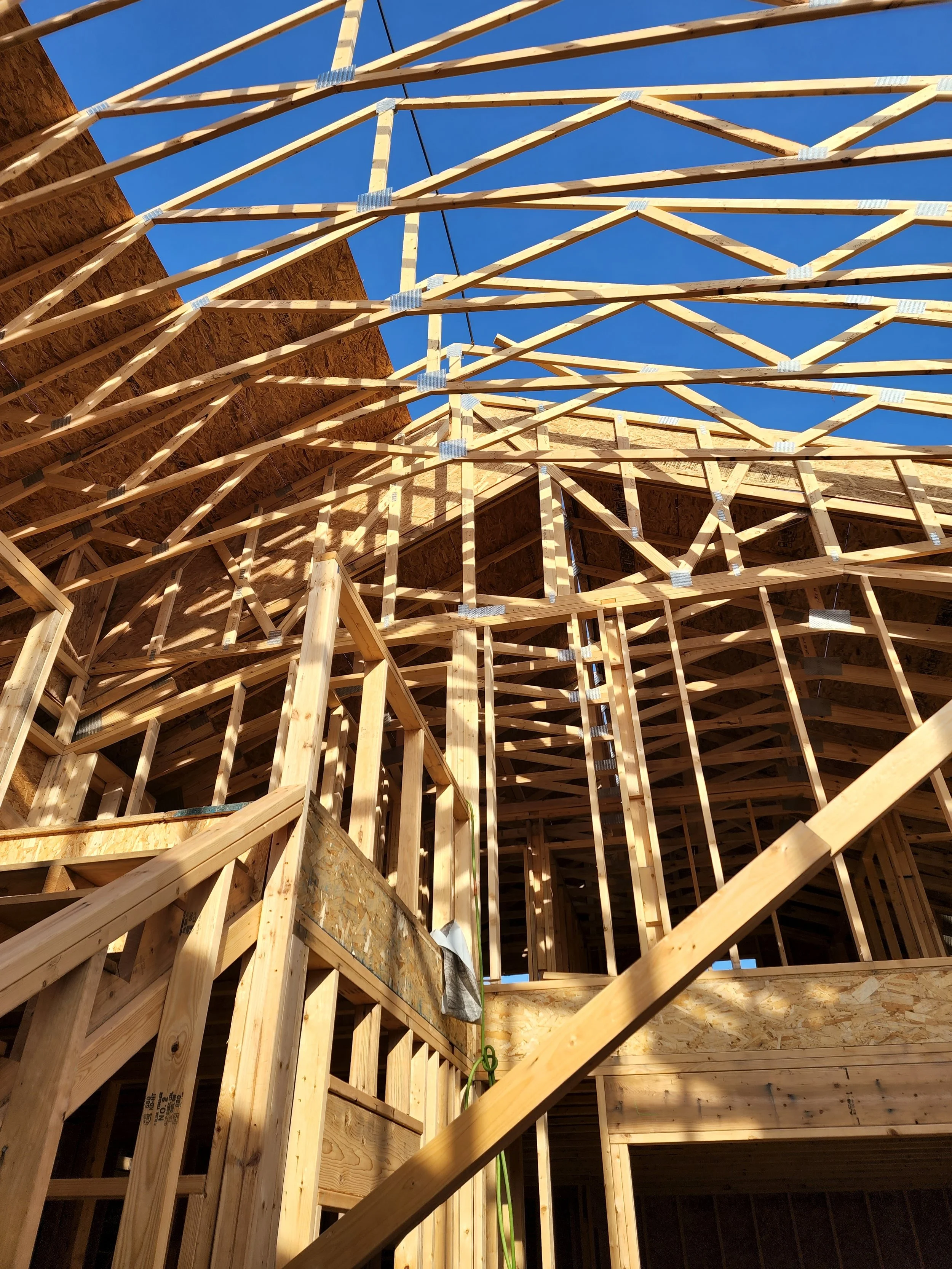 This custom home built by Oakland construction featured high ceilings and a lofted second floor sitting room. 
