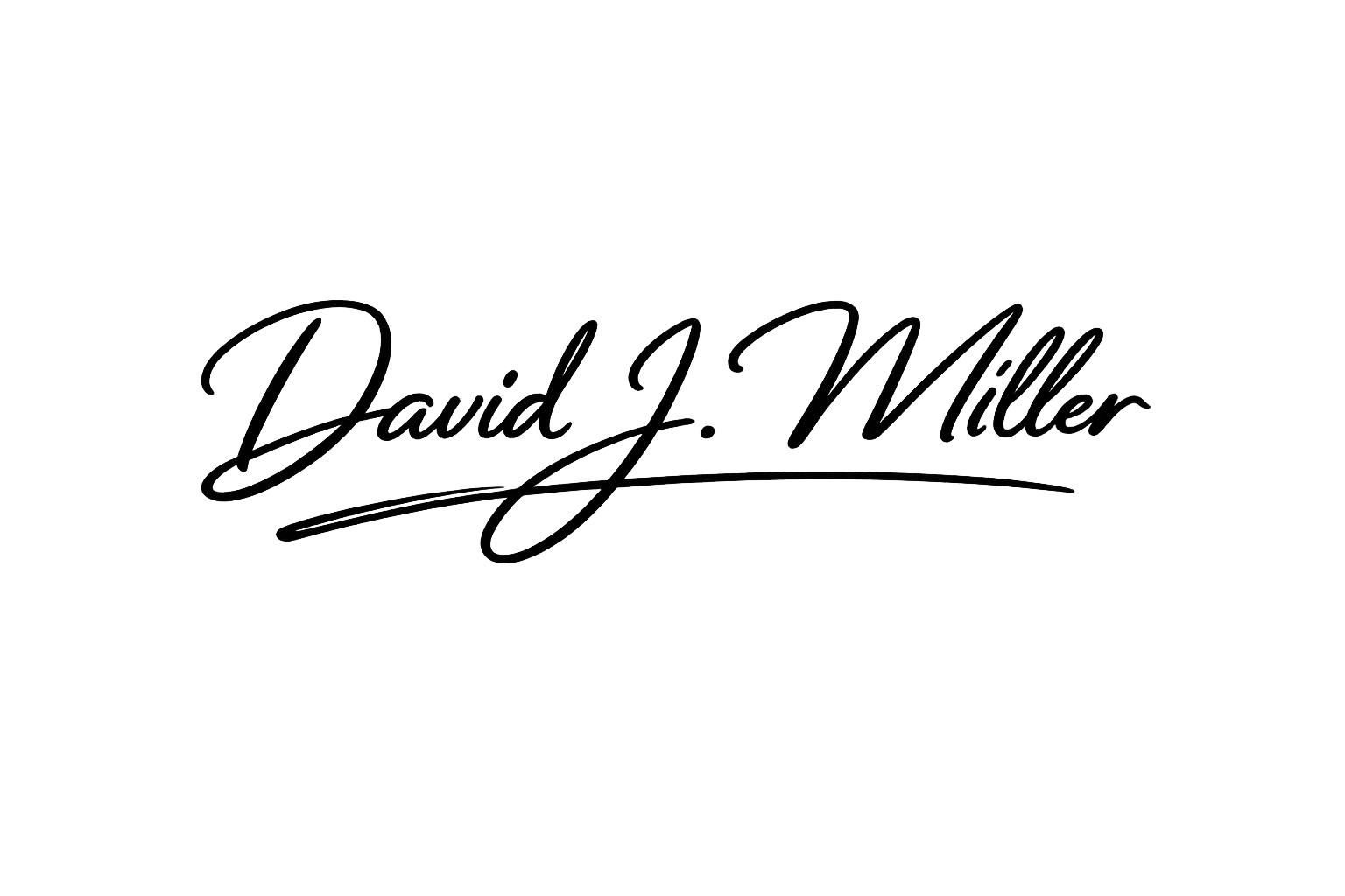 Signature with the name David J. Miller written in elegant cursive script.