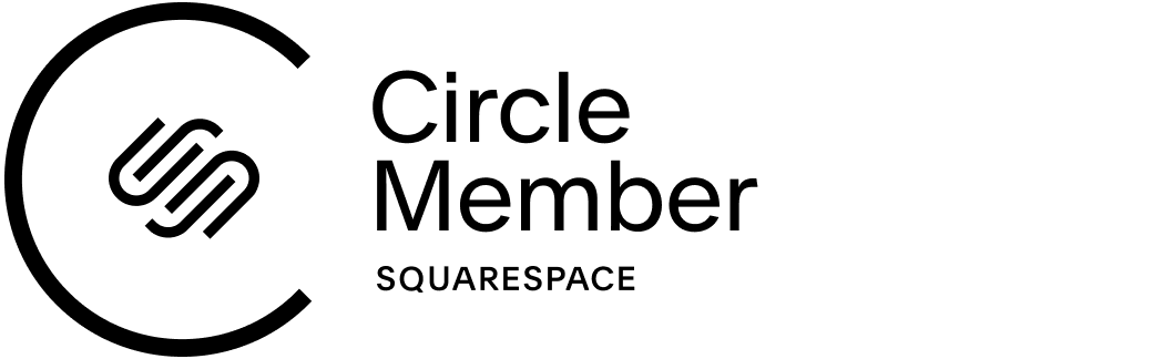 Black and white Squarespace Circle Member badge