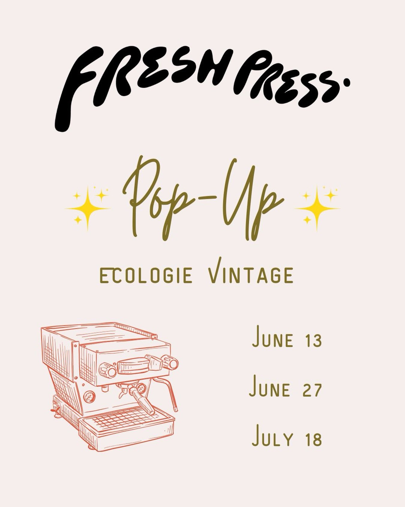 Coffee + Fashion. A match made in heaven? We think so 👜👗👕☕️✨ Catch us at @ecologievintage 6/13, 6/27, and 7/18! 

#vintageclothing #coffeecart #supportlocalbusiness