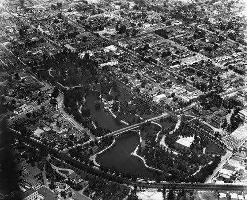 Hollenbeck Park in 1924 from the Security Pacific National Bank collection in the LA Public Library.