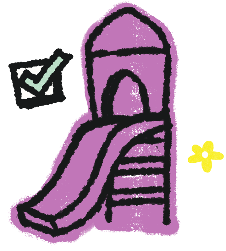 Illustration of playground slide with checkbox