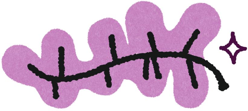 Illustration of purple kale leaf