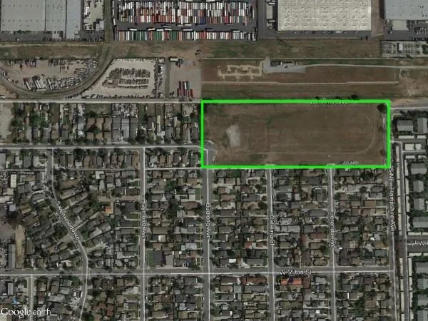 In 2015, the empty lot that remained.