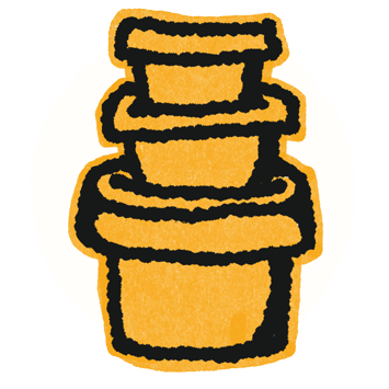 Icon of plant pots nestled inside each other