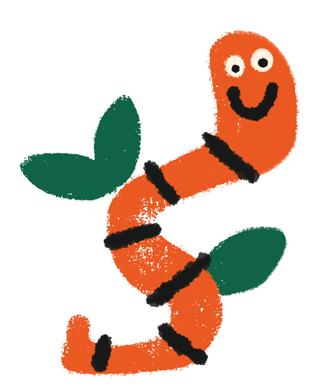 Icon of worm smiling
