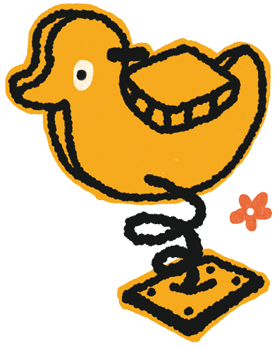Illustration of playground duck spring