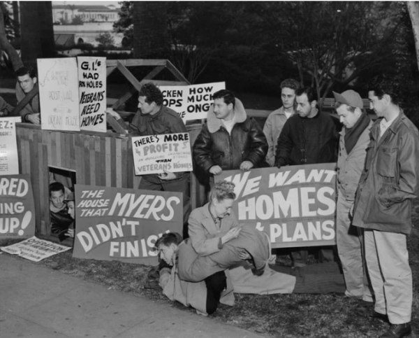 GI Protest at MacArthur Park in 1947. Photo courtesy of KCET.