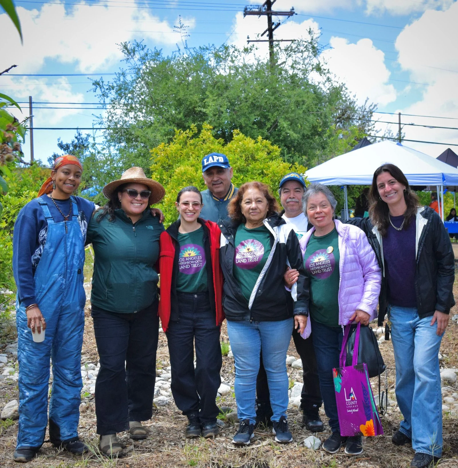 Group photo in a garden