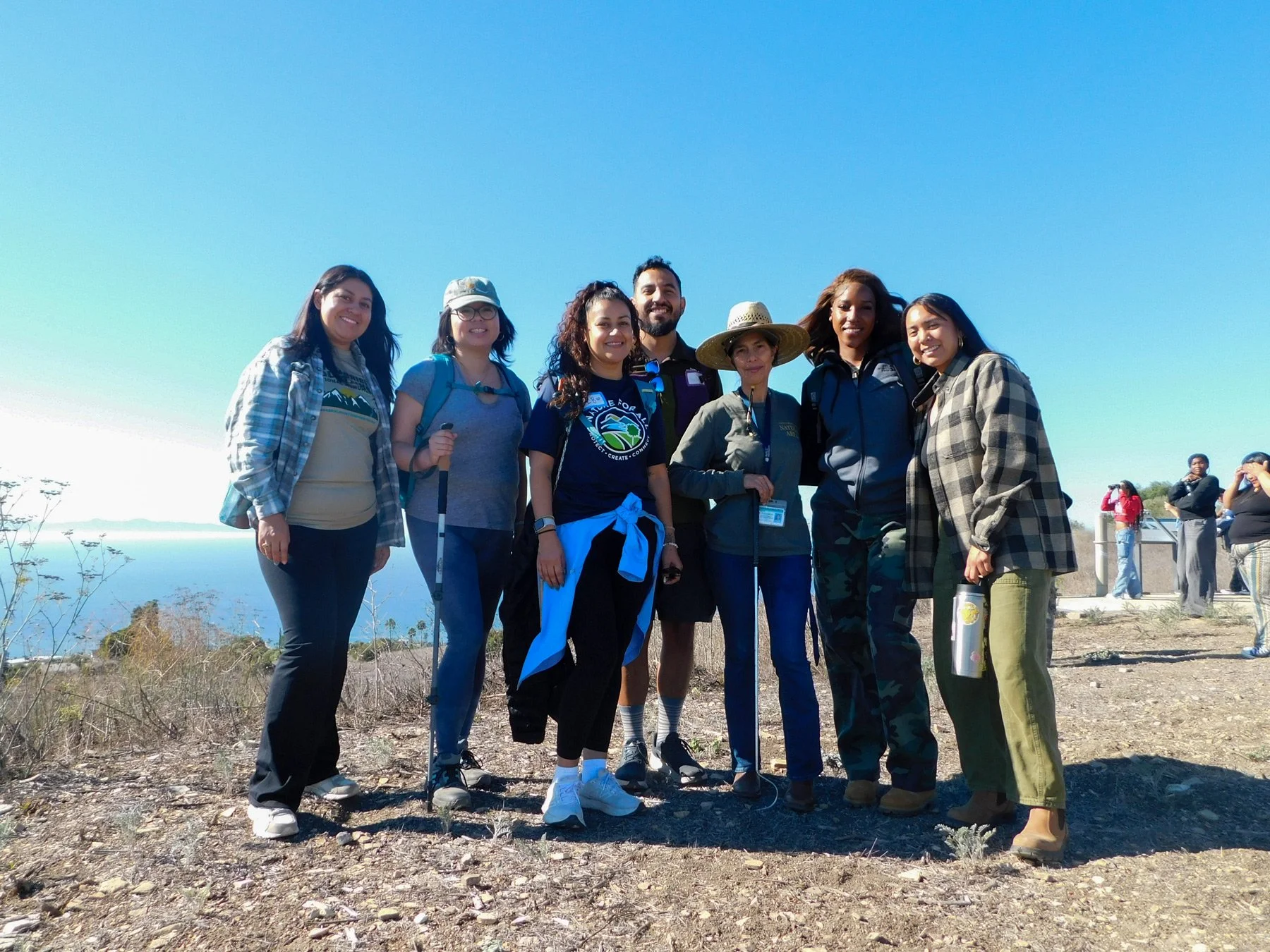 Team photo on a beach