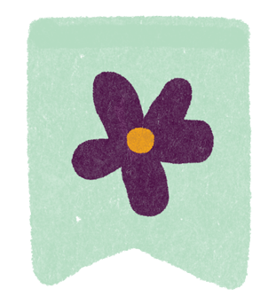 Illustration of flag with a flower to mark a good deal