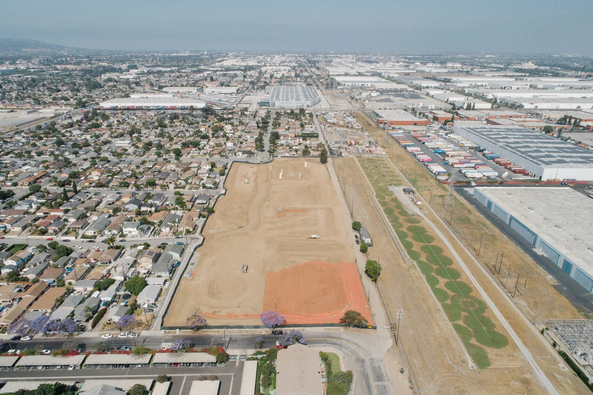 Photo of brown field from above