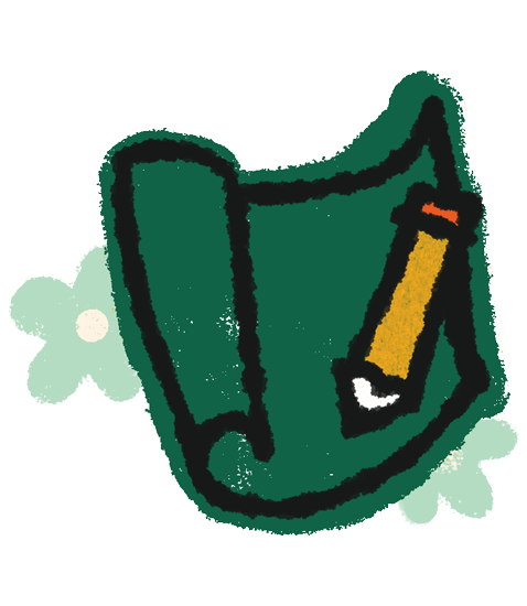 Icon of map and pencil