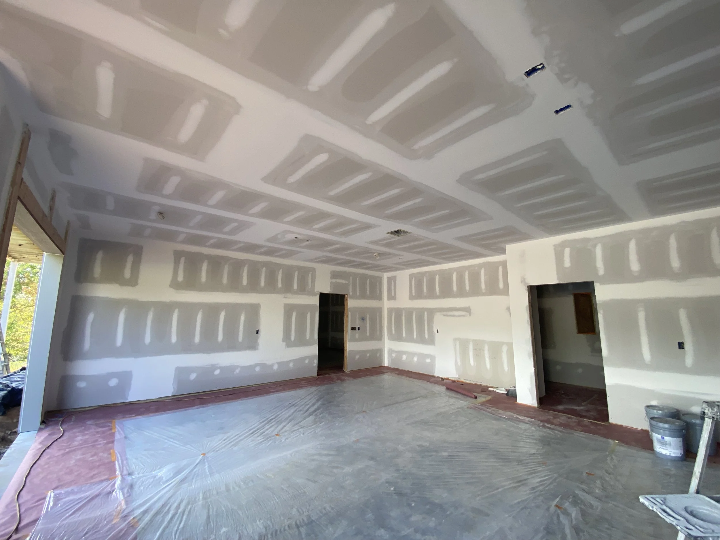 Oversized garage in a spec home by Plumb Level Square in Asheville, NC