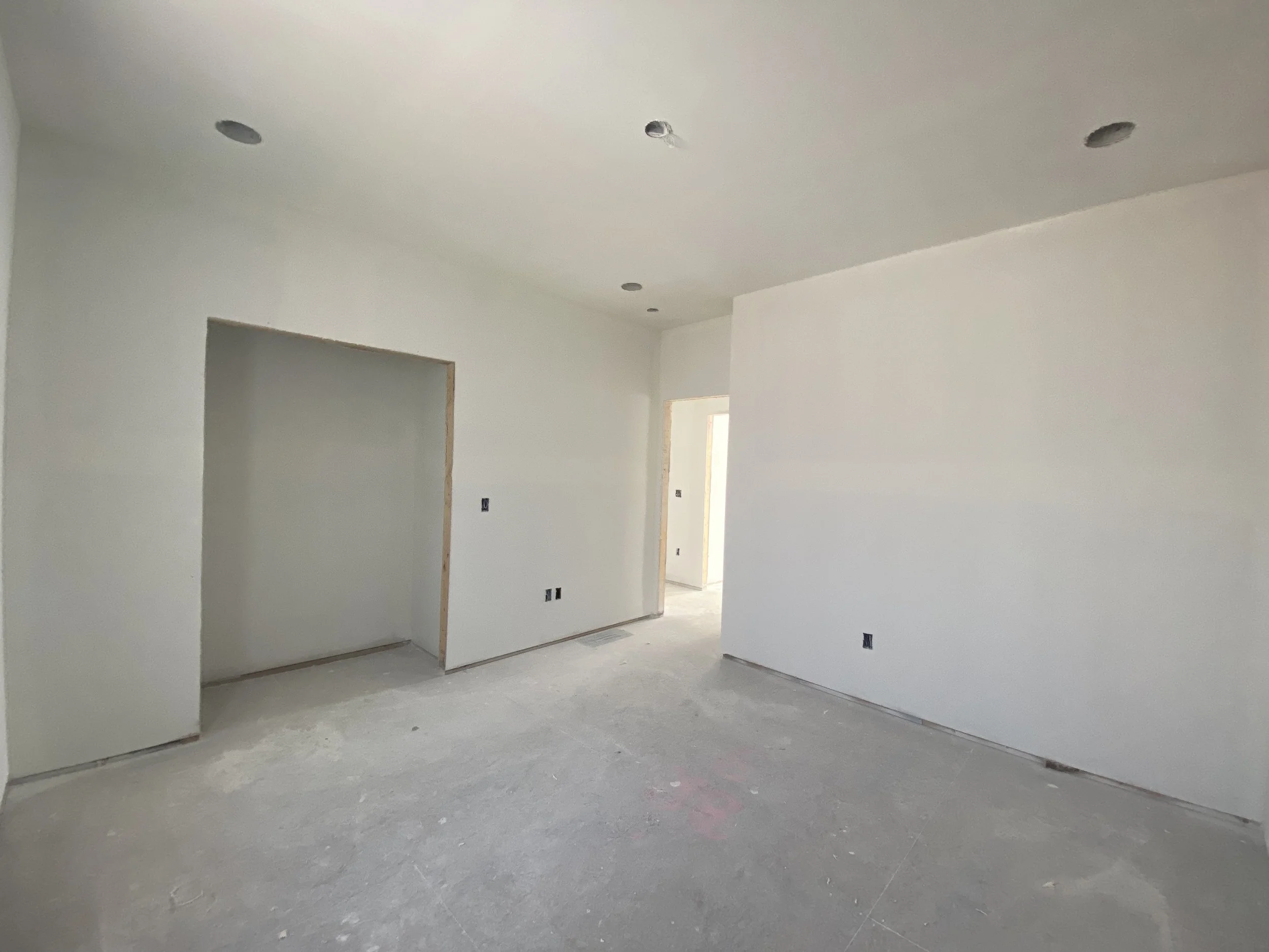 New construction bedroom in a custom home by Plumb Level Square in Western North Carolina