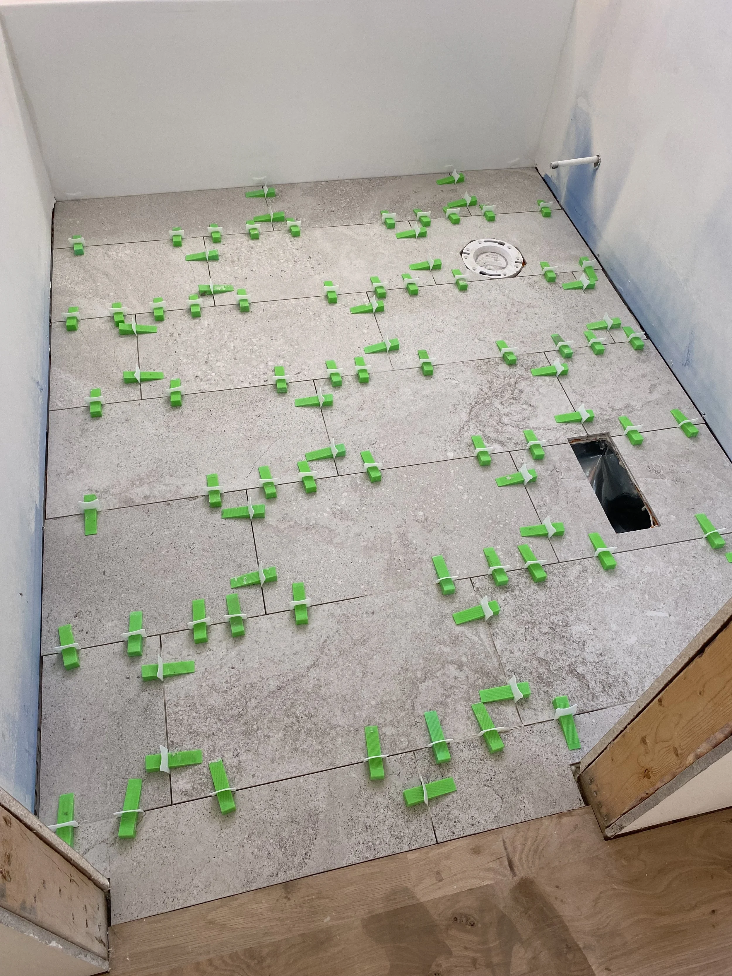 Tile installation in a custom home by Plumb Level Square in Asheville, NC