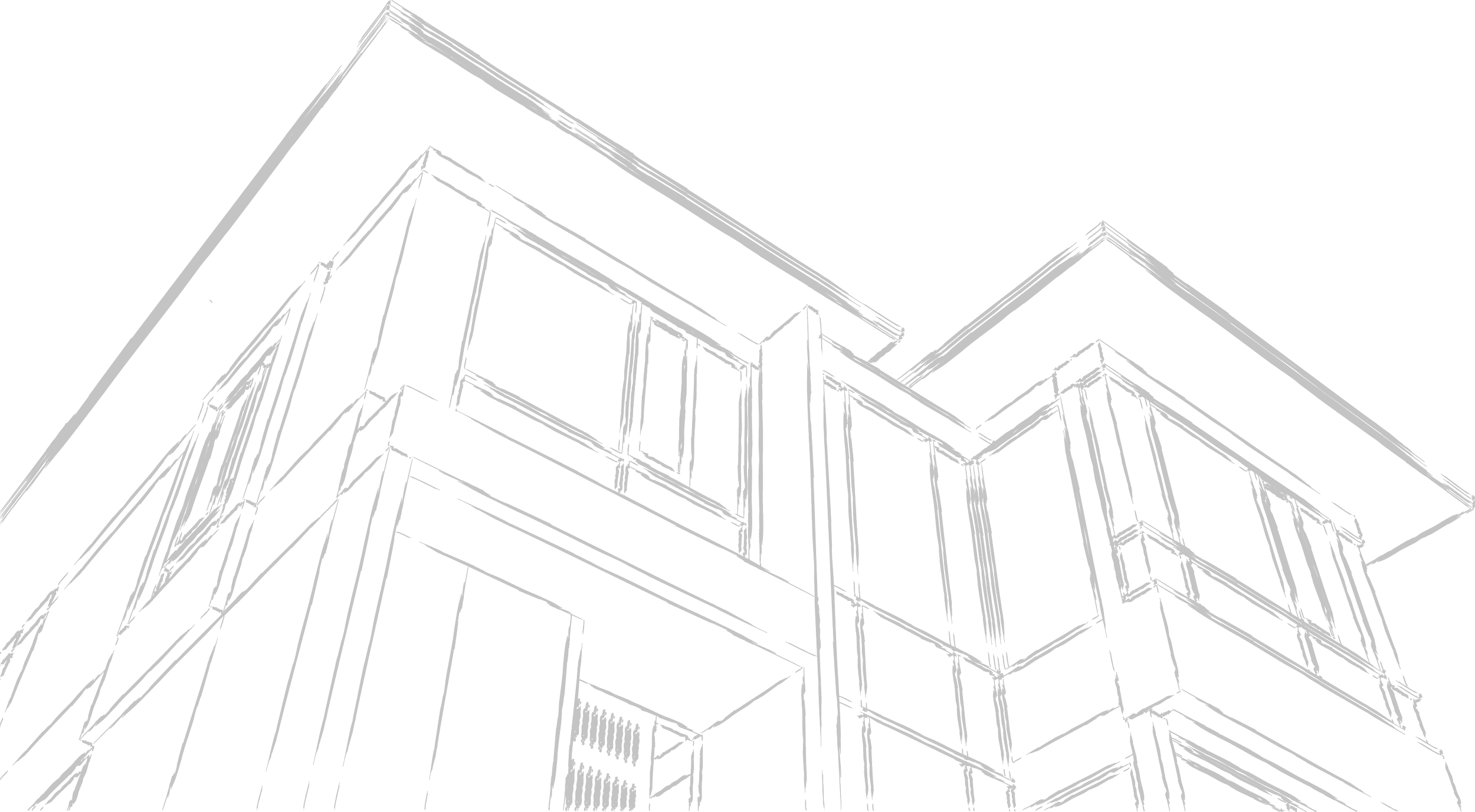 Line drawing of a custom home plan Western North Carolina