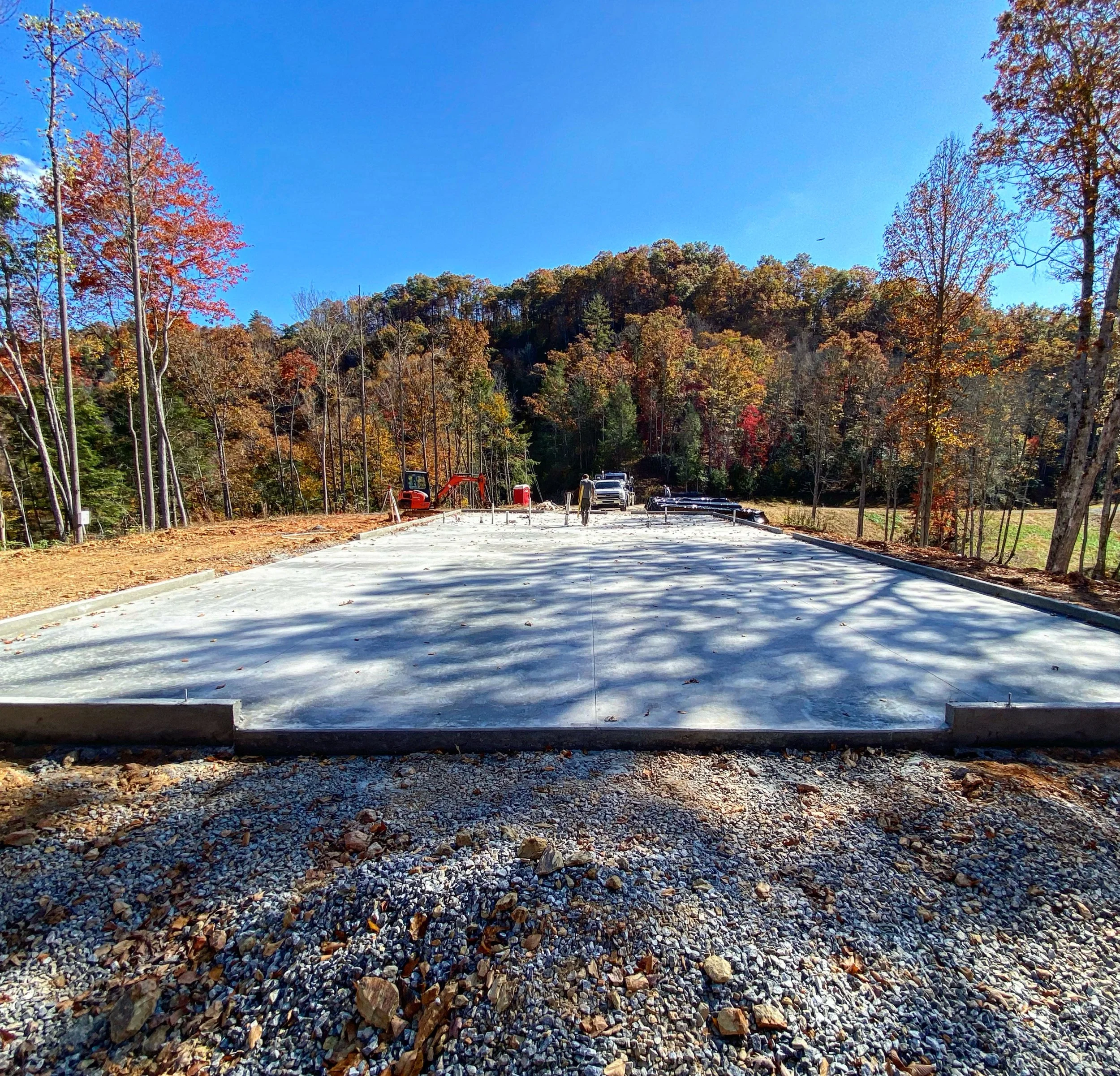 Barndominium foundation for a custom project by Plumb Level Square, LLC in western north carolina