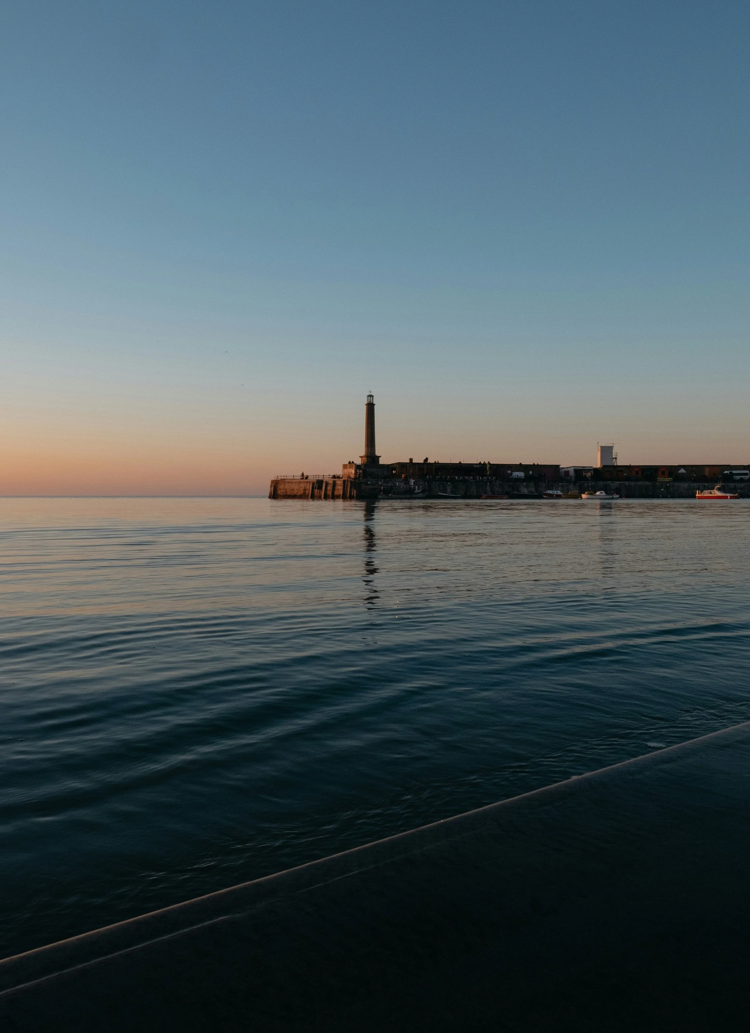Sunset over calm water in Margate England