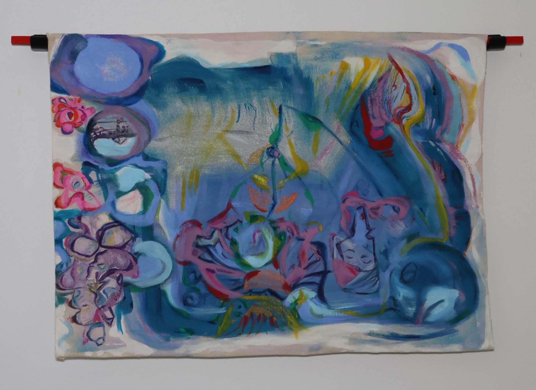 Moonshot, Bye and Bye, mixed media on canvas, 15 x 20½”.