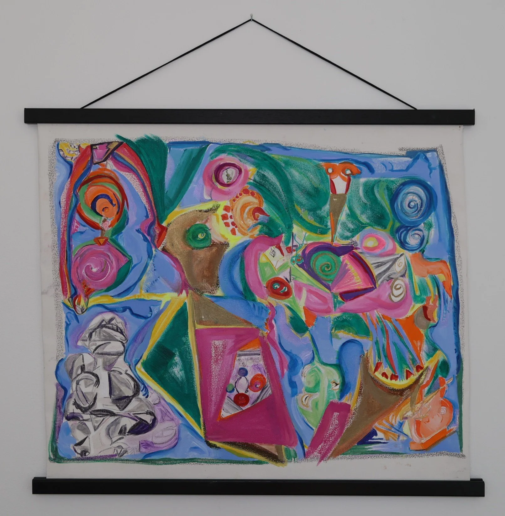 Thought Bubble, mixed media on canvas, 17½” x 22½”.