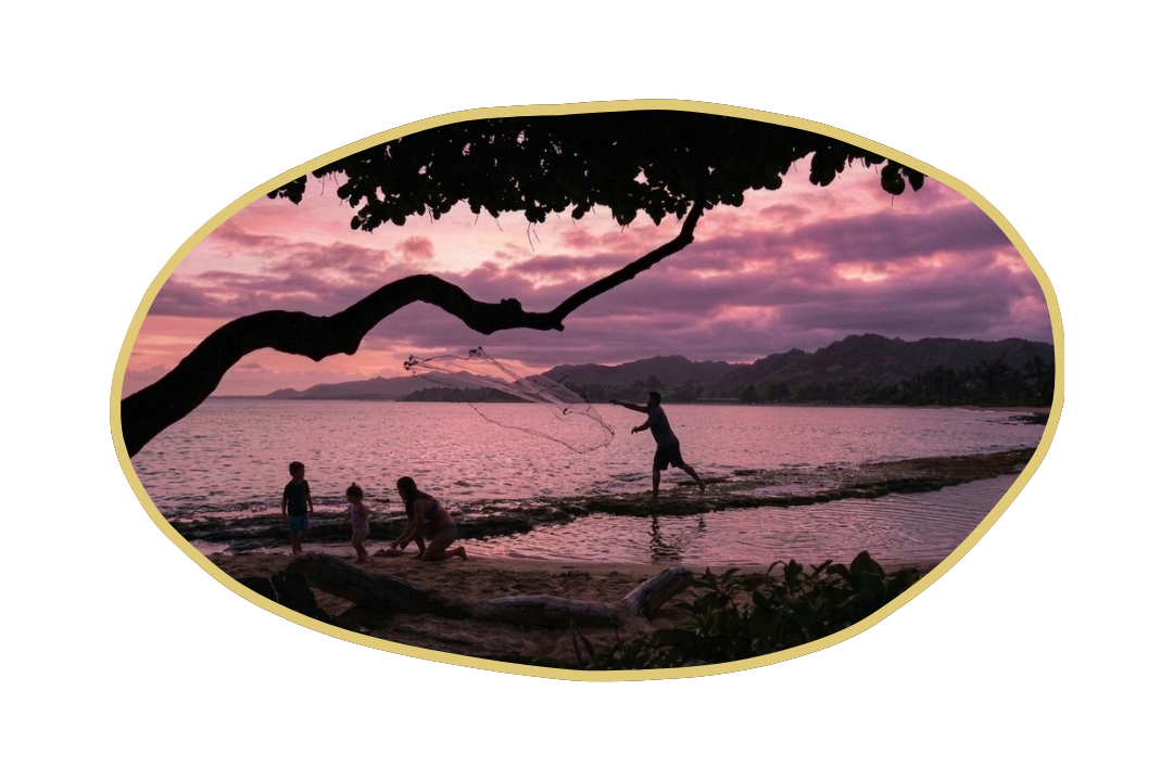 Family in a beach