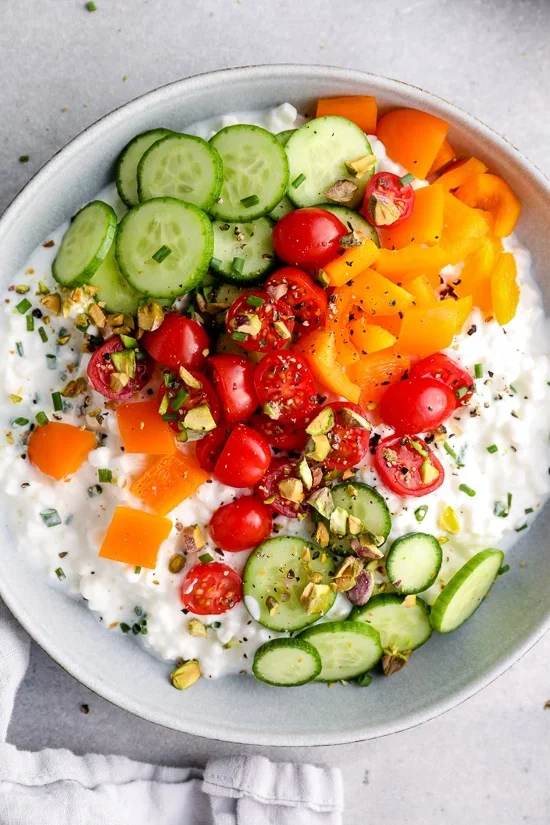 Savory Cottage Cheese Bowl