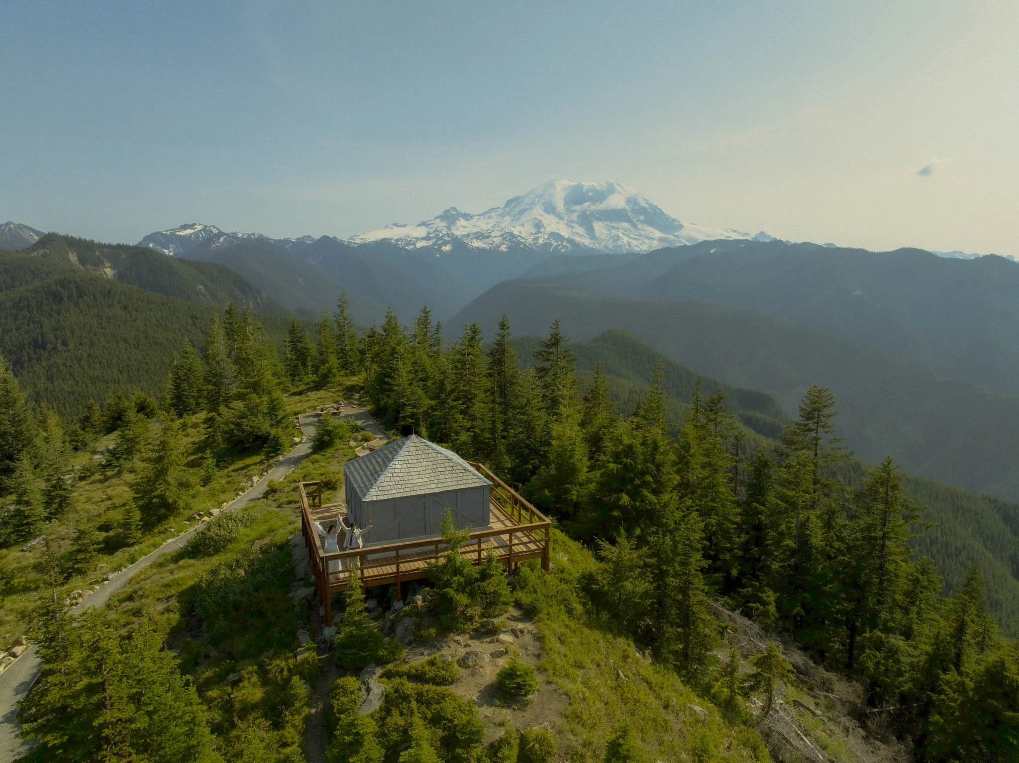 a National Forest fire lookout elopement just outside of Mount Rainier National Park