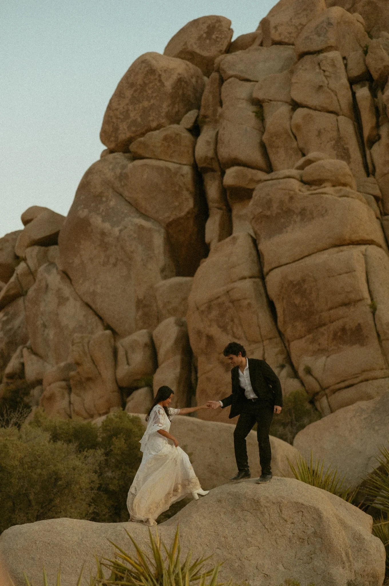 couple eloping in Joshua Tree National Park in Southern California