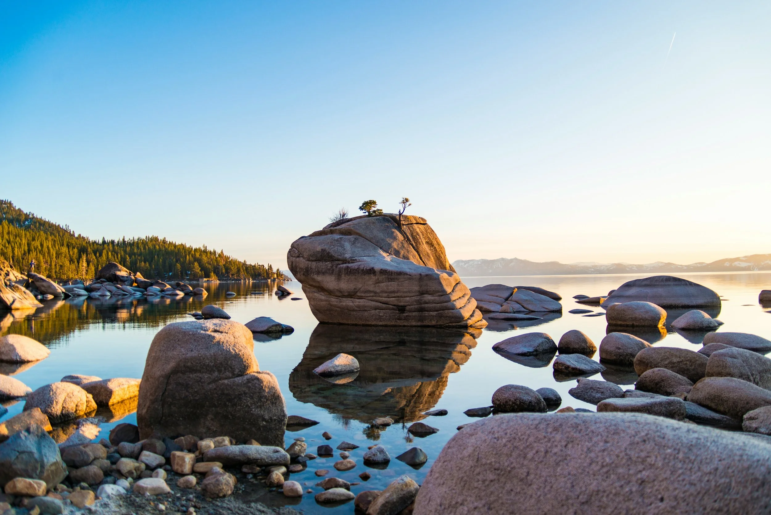 rocks on bay in Lake Tahoe