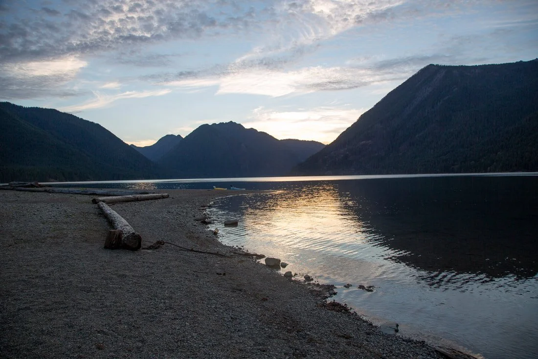 Shore of Lake Cushman in Olympic National Park