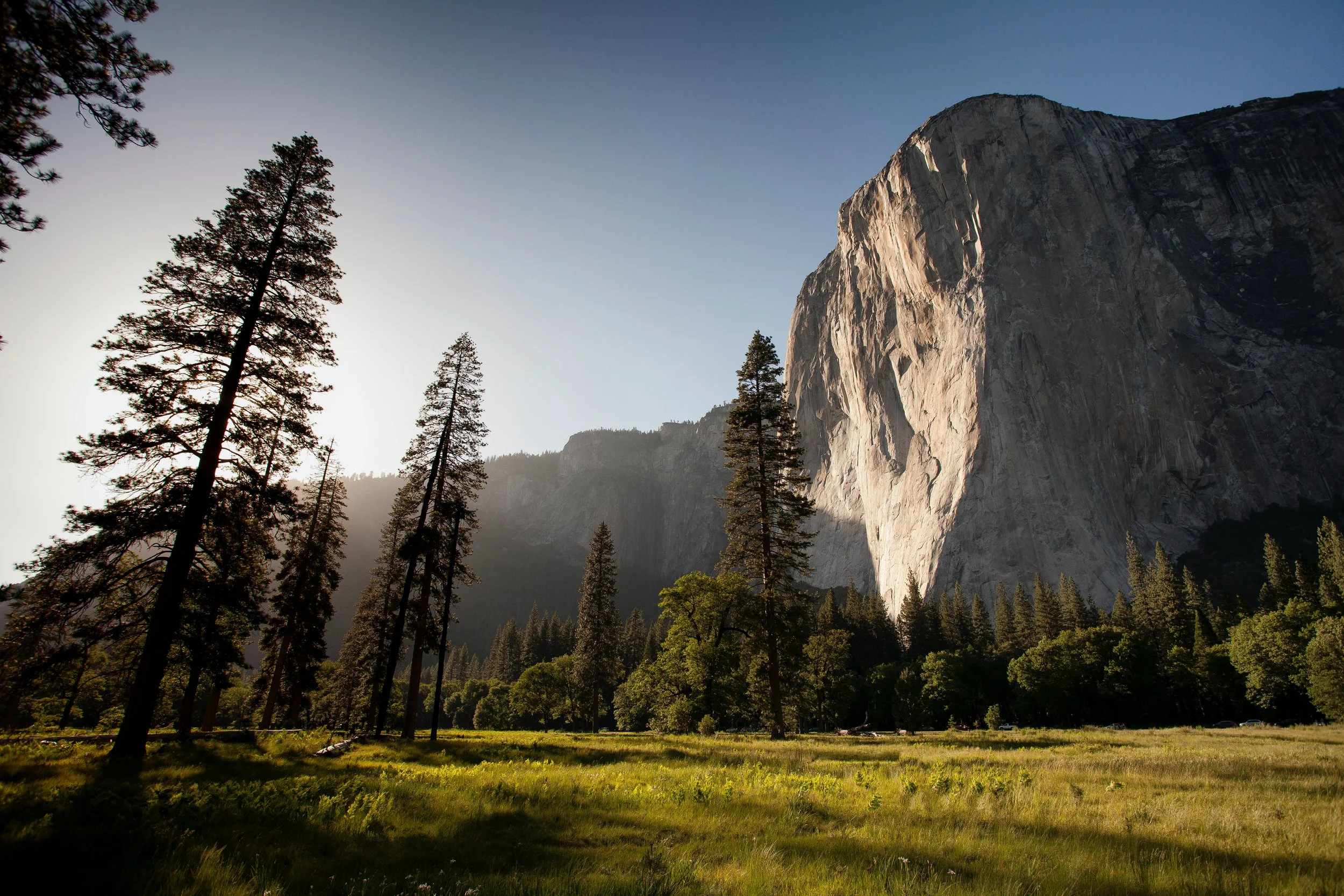 View of El Capitan in Yosemite from the valley.