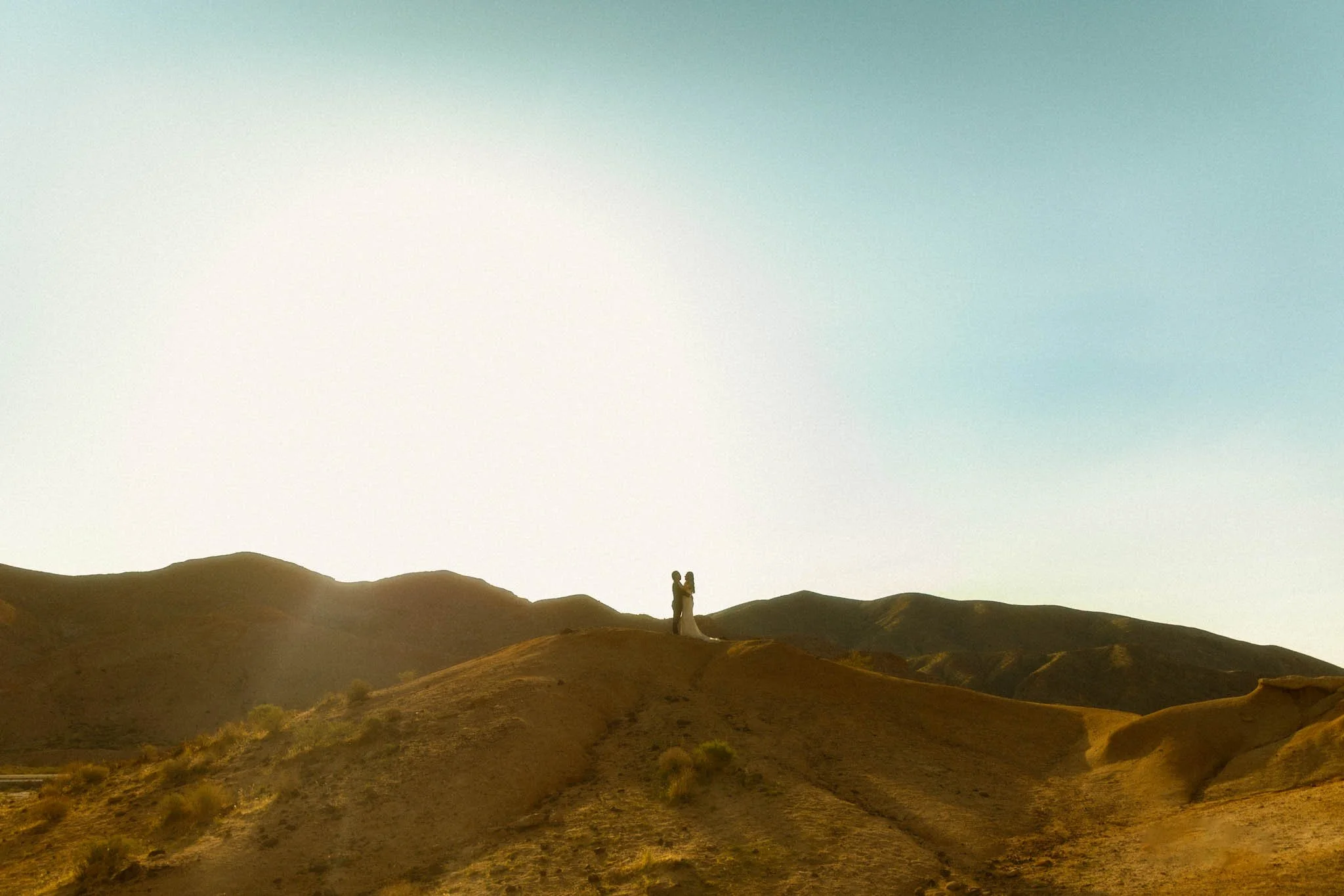 couple getting married among the desert and mountains in Southern California