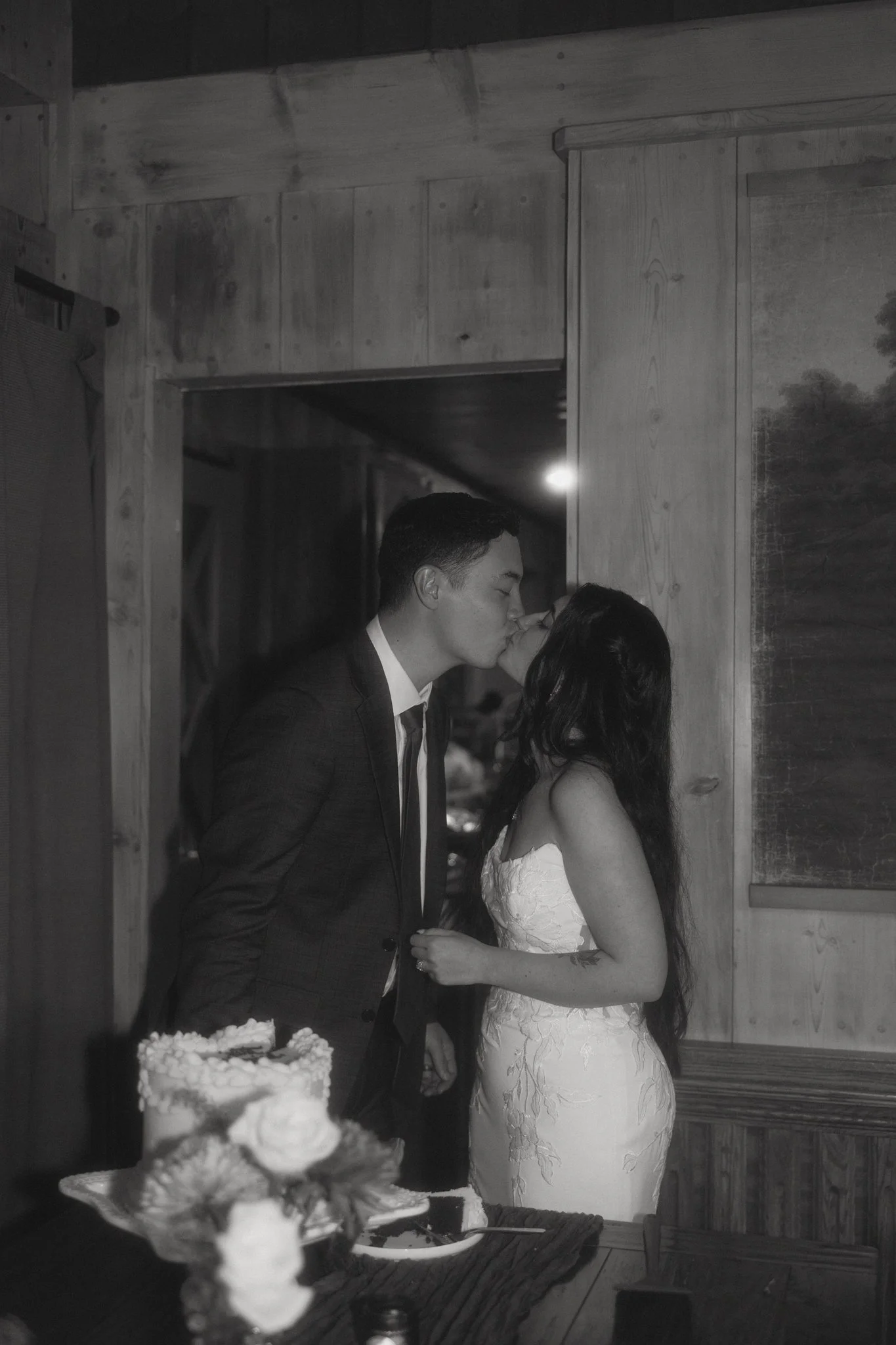  an elopement couple getting married in Olympic National Park on a rainy fall day 