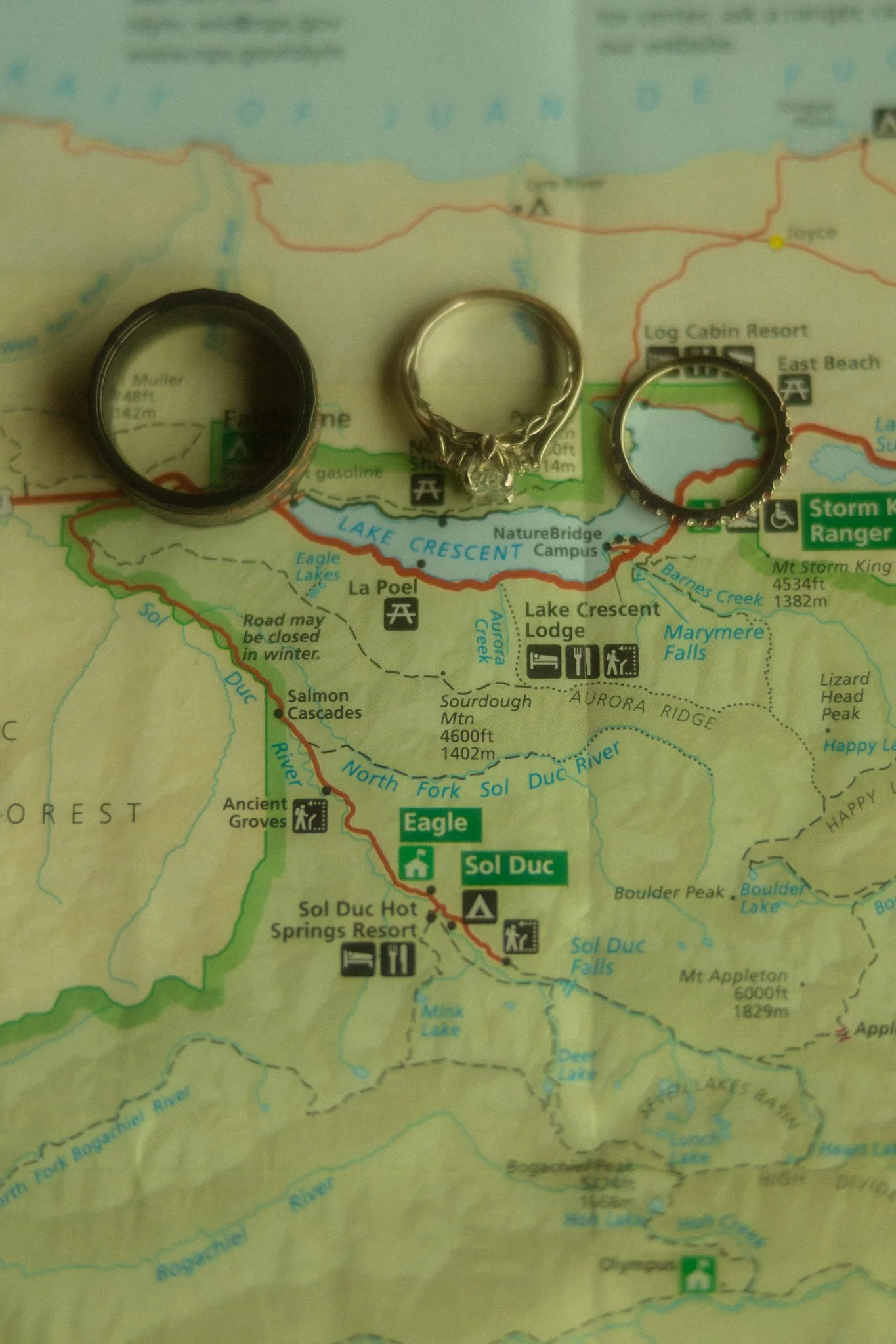  an elopement couple getting married in Olympic National Park on a rainy fall day 
