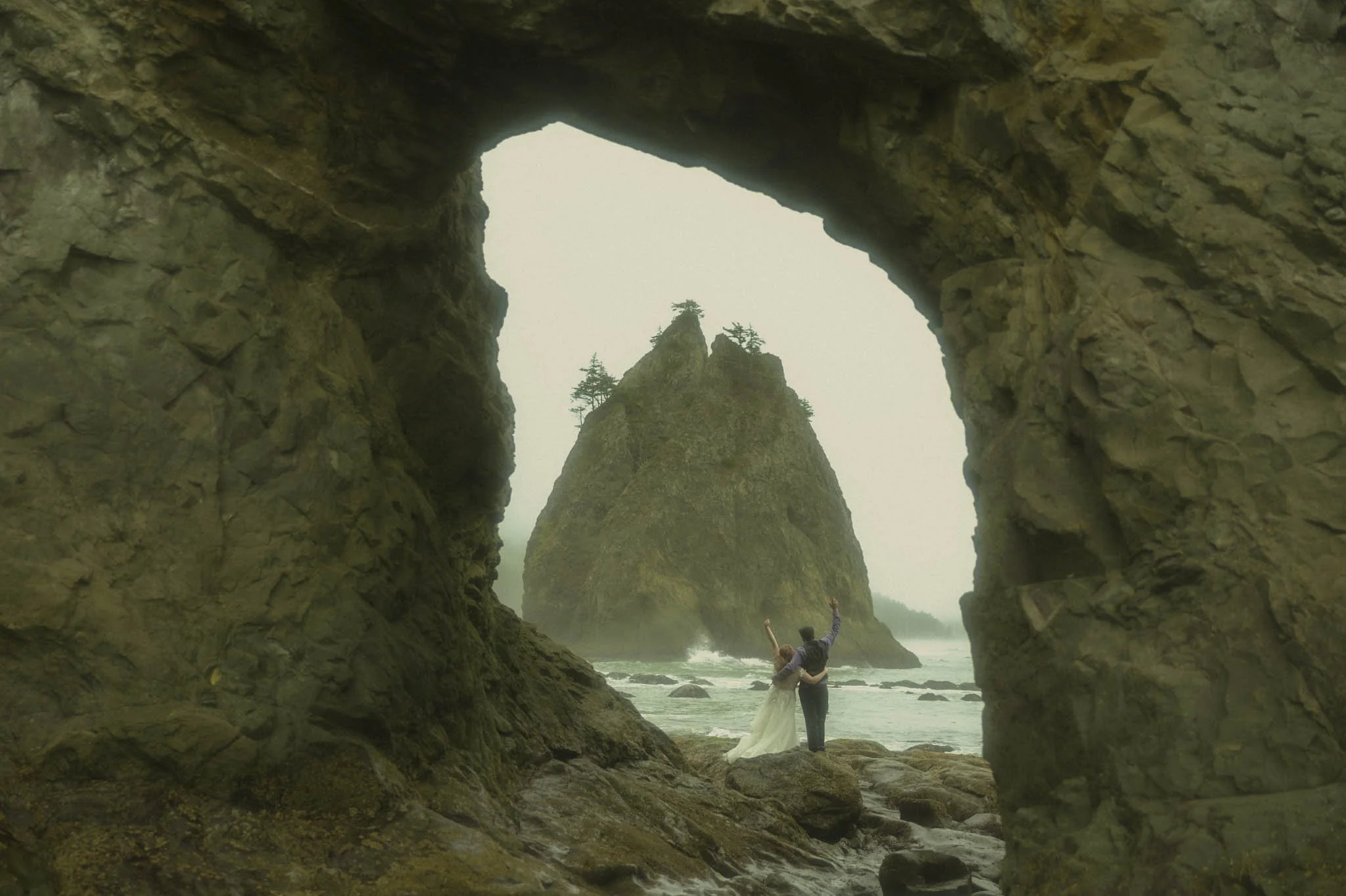 an elopement at Rialto Beach in Olympic National Park