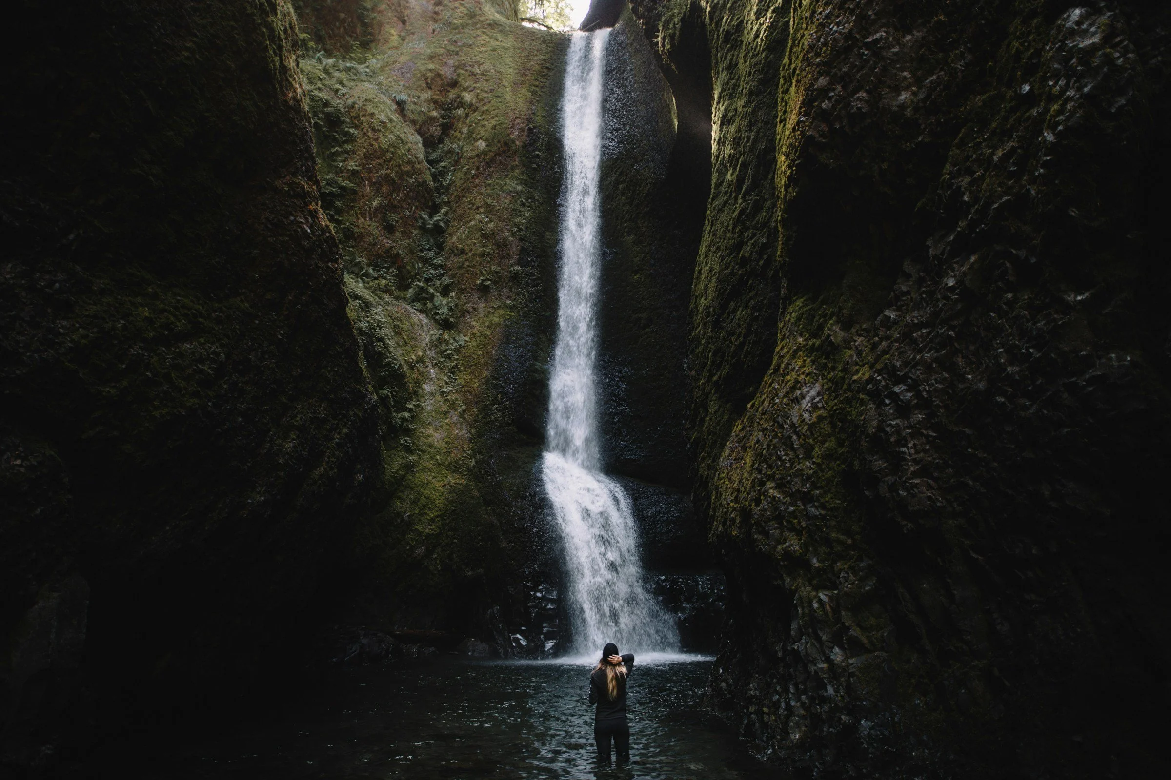 a waterfall in the Columbia River Gorge in Oregon