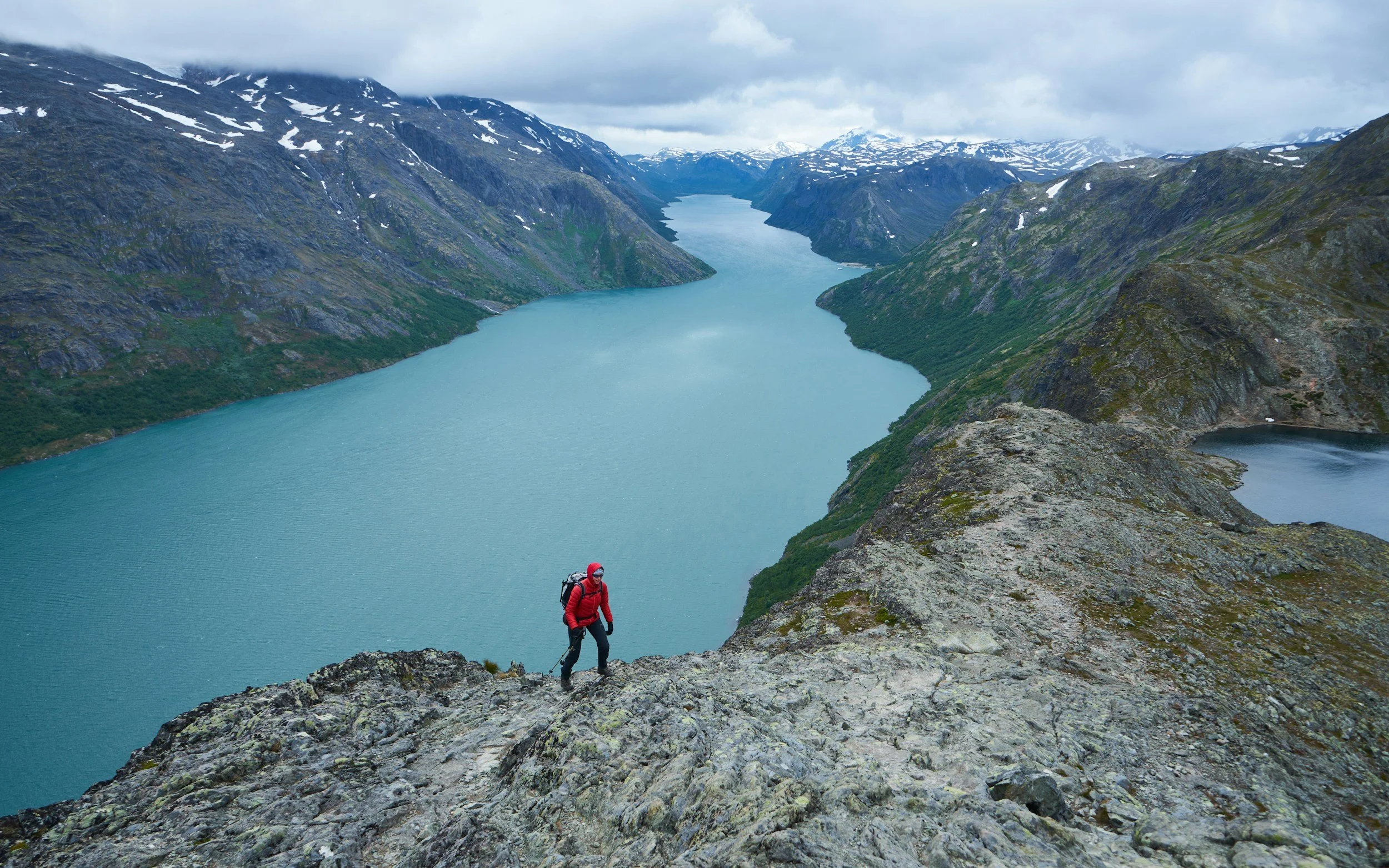 a person hiking in Jotunheimen National Park within Norway