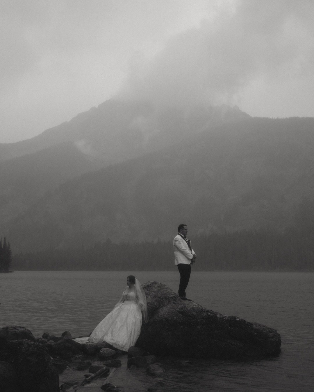 Two days. Four seasons. One incredibly intentional wedding.

Gabriel + Scott traded their original big wedding plans for the mountains, and the Tetons absolutely showed up for them. A rain-delayed sunrise ceremony surrounded by their favorite people.