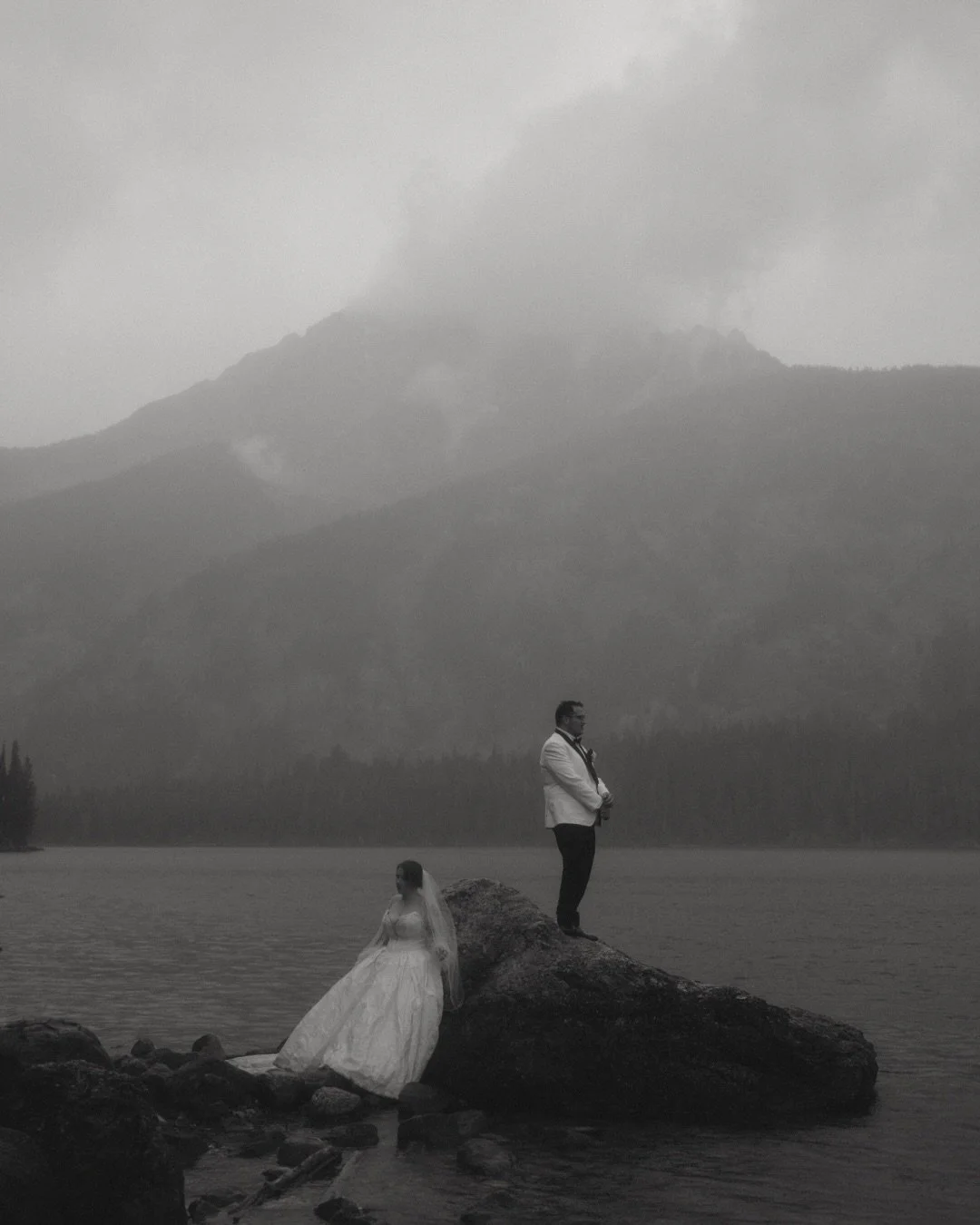 Two days. Four seasons. One incredibly intentional wedding.

Gabriel + Scott traded their original big wedding plans for the mountains, and the Tetons absolutely showed up for them. A rain-delayed sunrise ceremony surrounded by their favorite people.