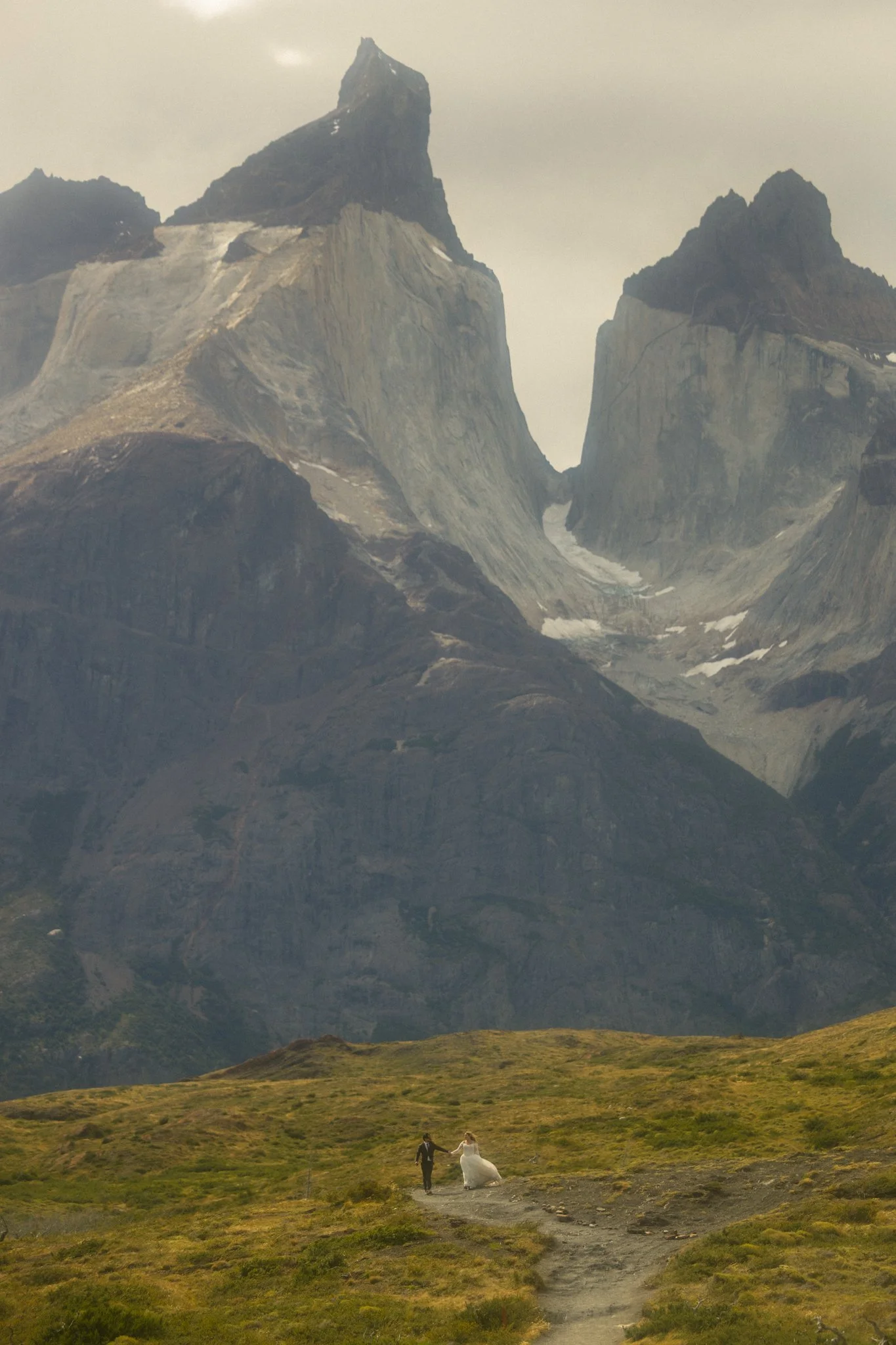 Kat + Ramon’s Wind-Swept Patagonia Elopement at Lago Pehoé