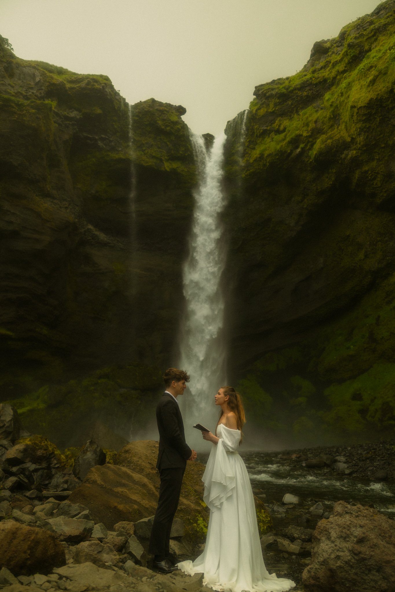  a couple eloping along the south shore of Iceland 