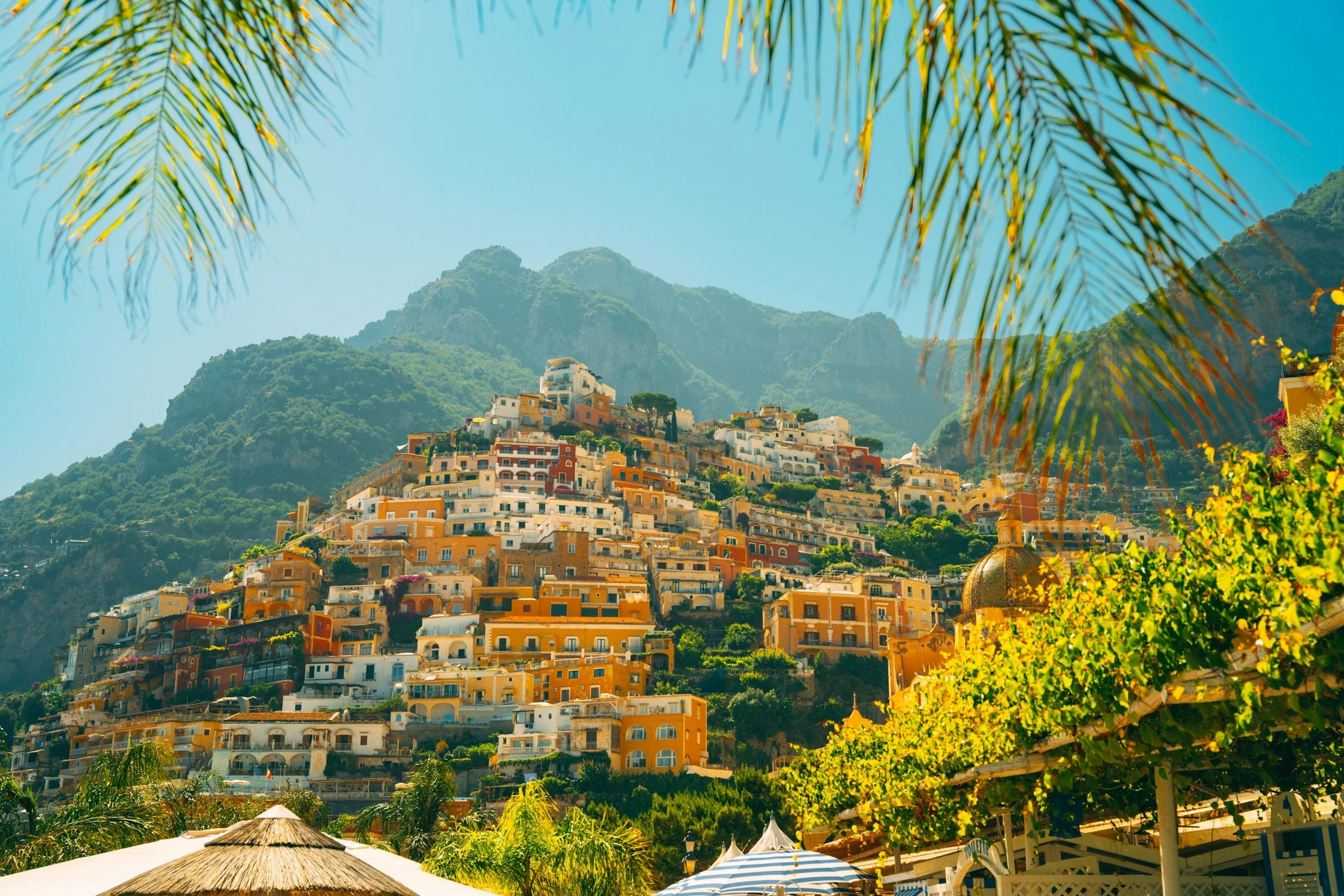 the colorful homes of Positano along the Amalfi Coast
