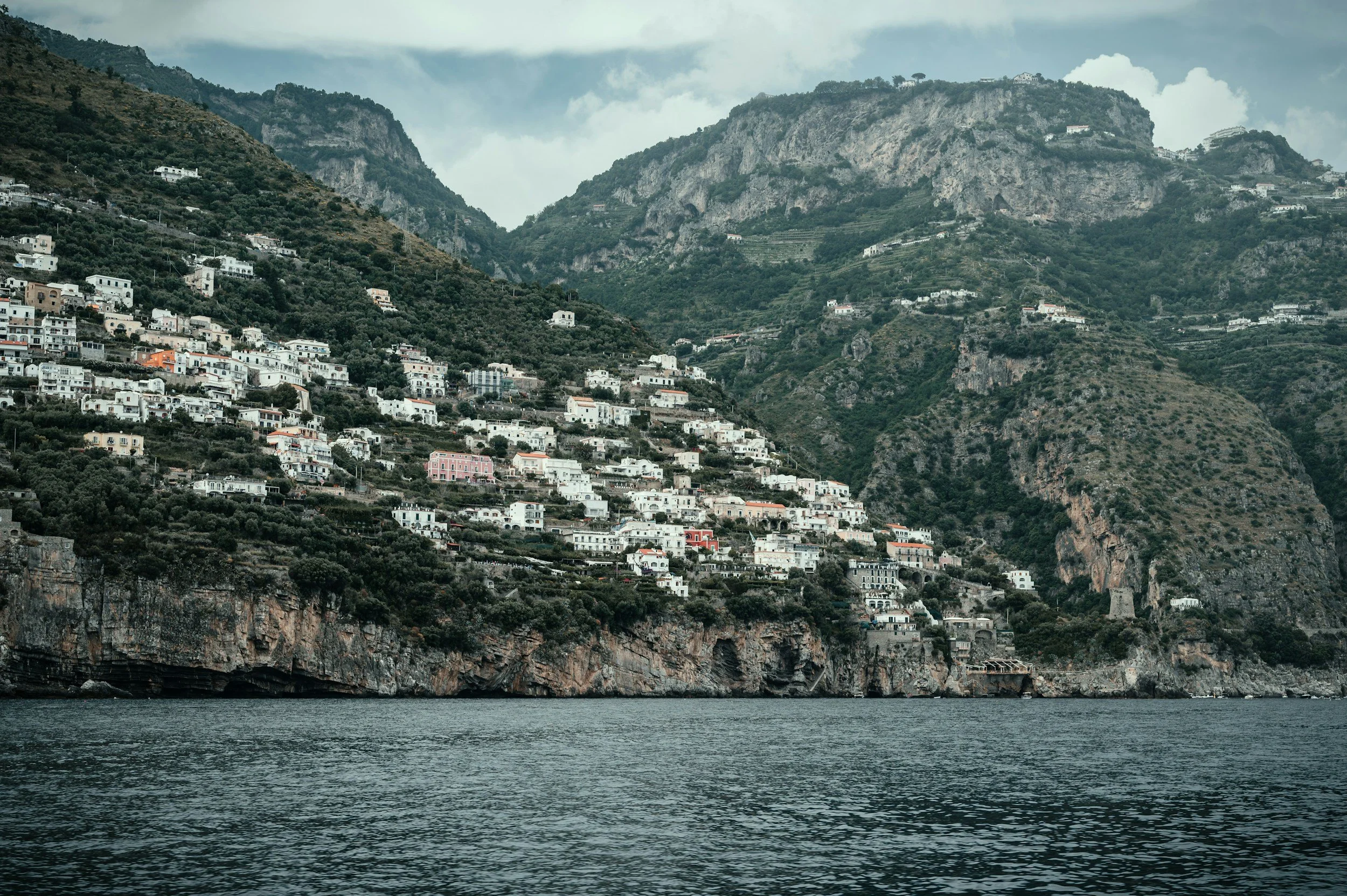 a landscape photo of the town of Amalfi