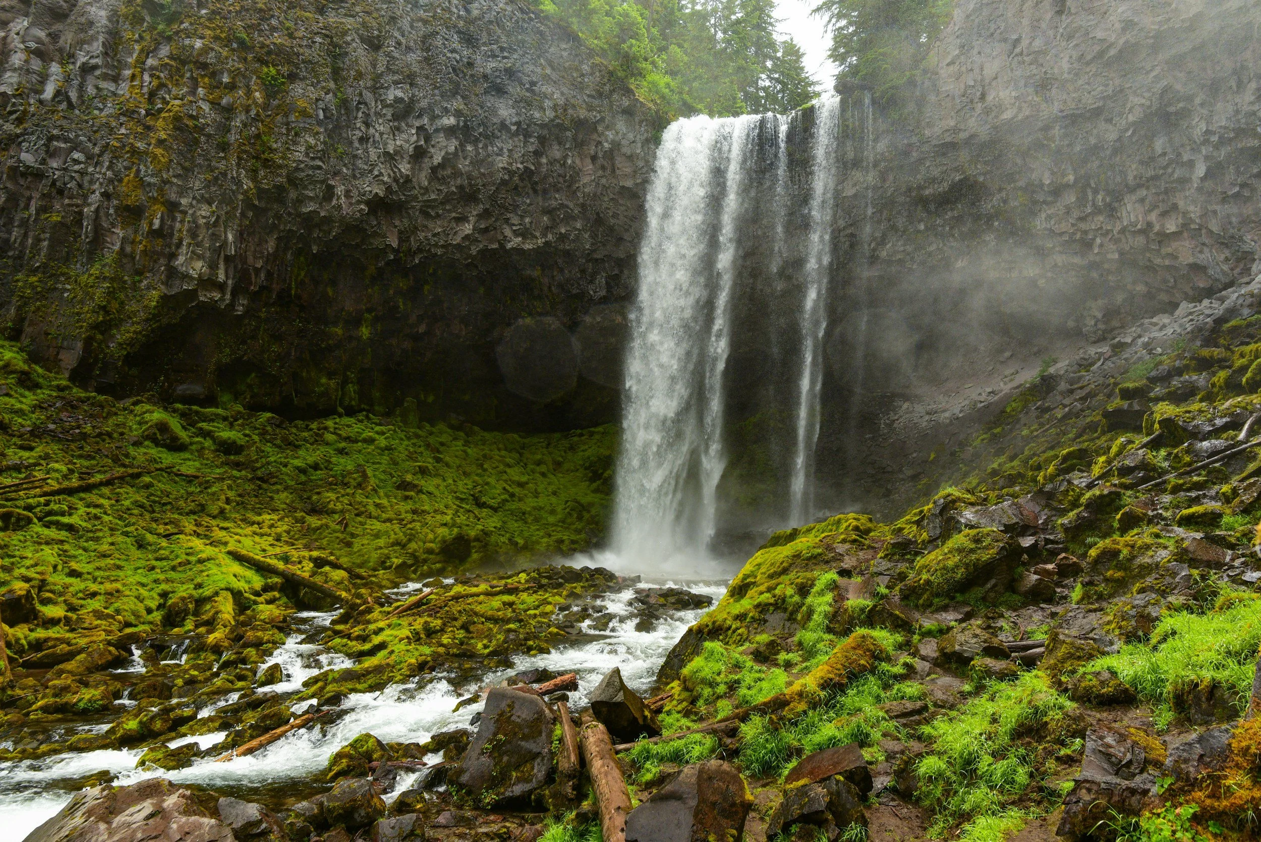 A waterfall in Mt Hood National Forest