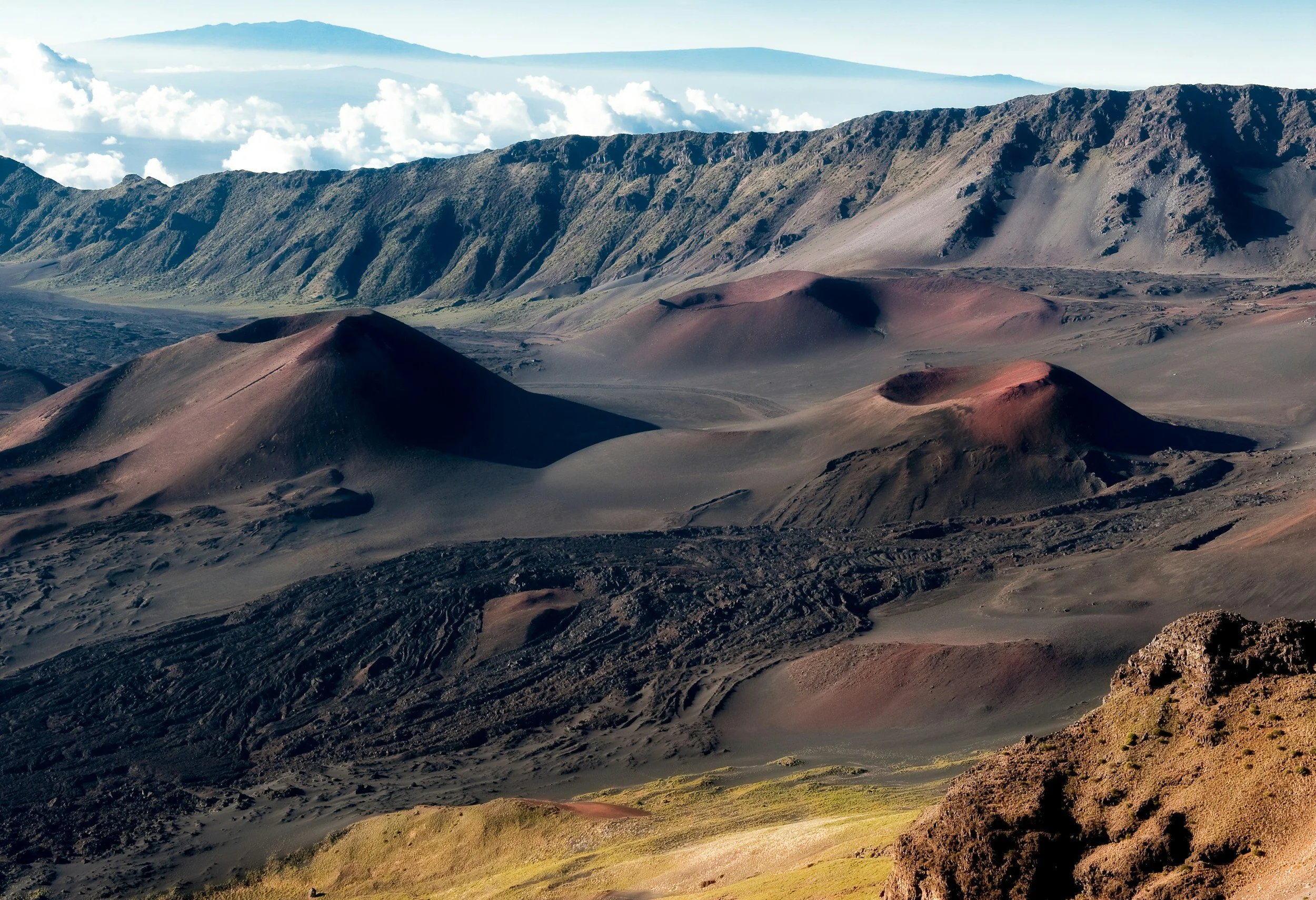 the volcanic landscape at Haleakala National Park on Maui, Hawaii